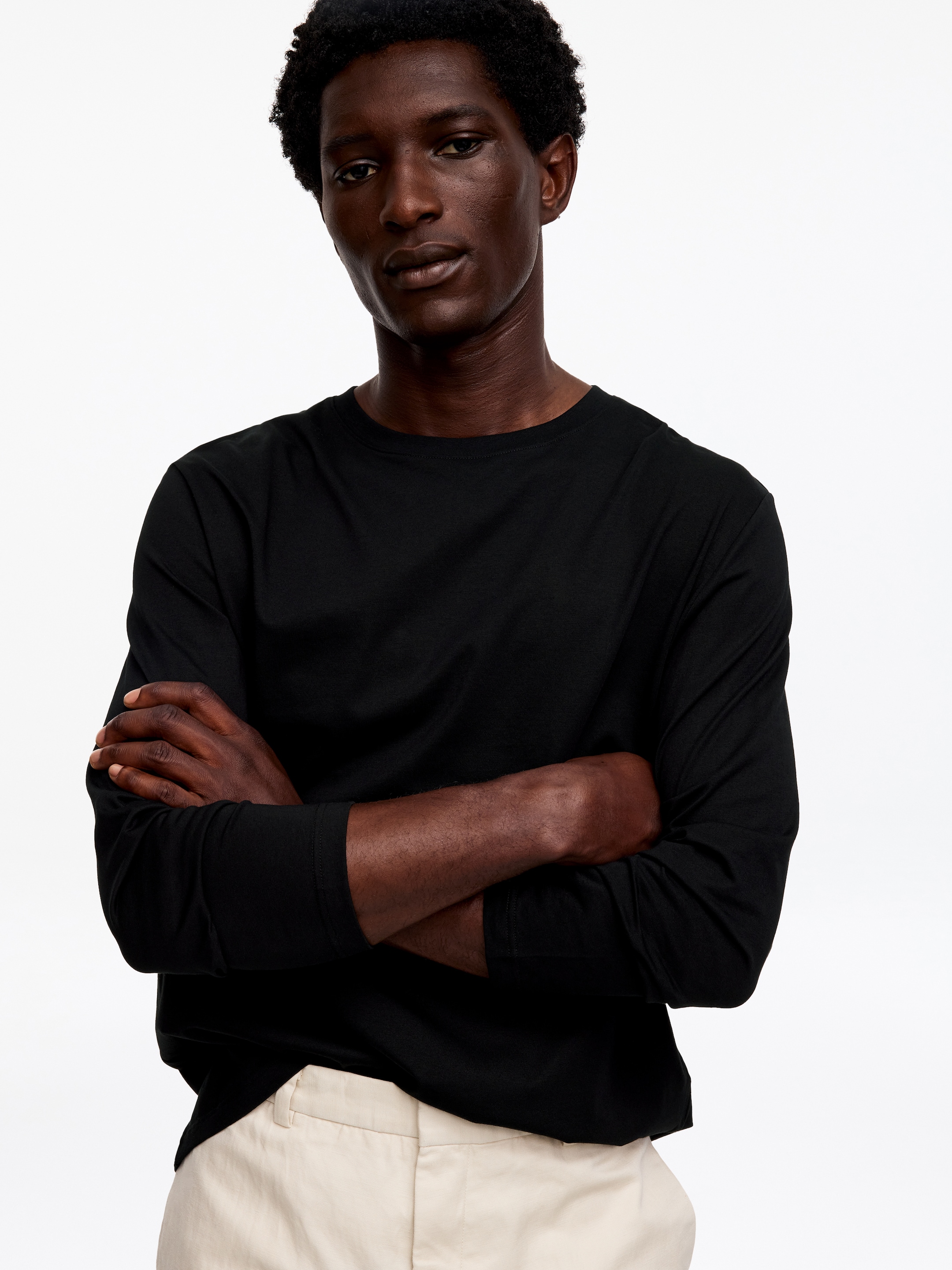 Regular Long-Sleeve T-Shirt - Black - Regular fit - Men - StillMedia/Lookbook - 3