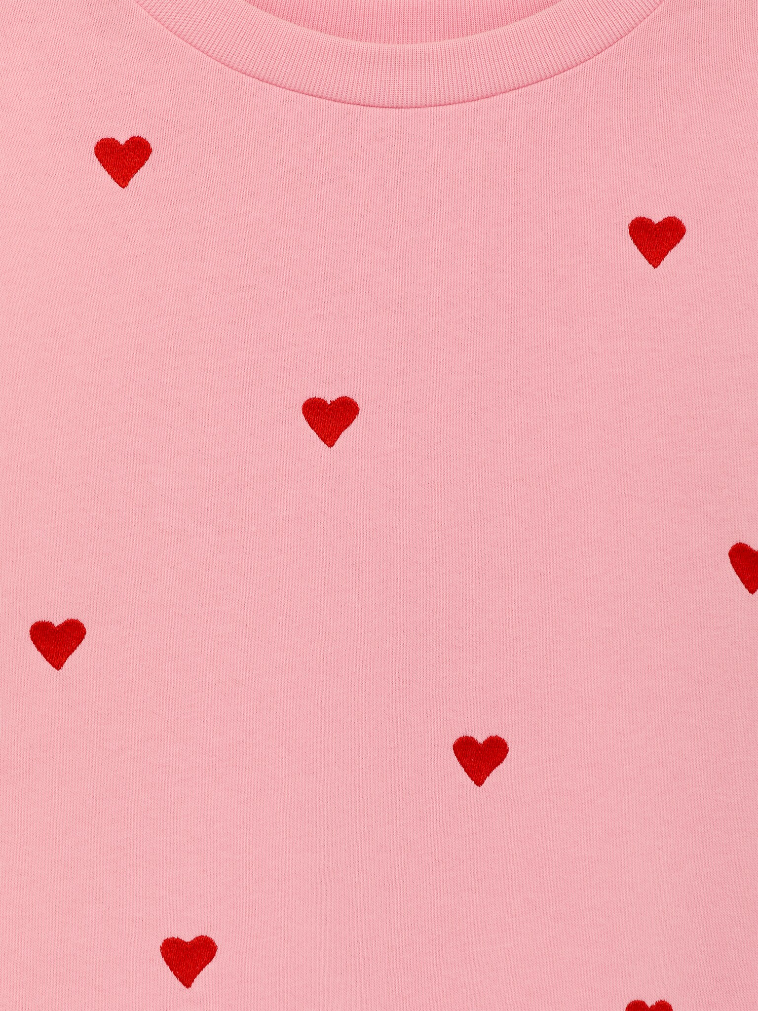 Sweatshirt mit Stickerei - Rosa/rote Herzen/Graumeliert/Beige/Blumen - 3