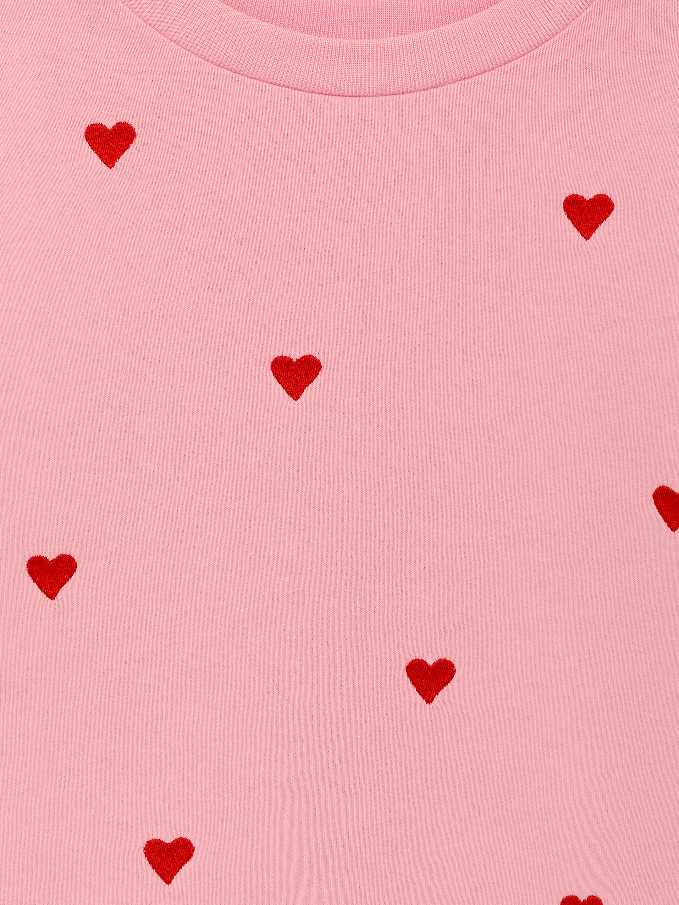 Embroidered Sweatshirt - Pink/Red Hearts - Oversized - Children - StillMedia/DescriptiveDetail - 1