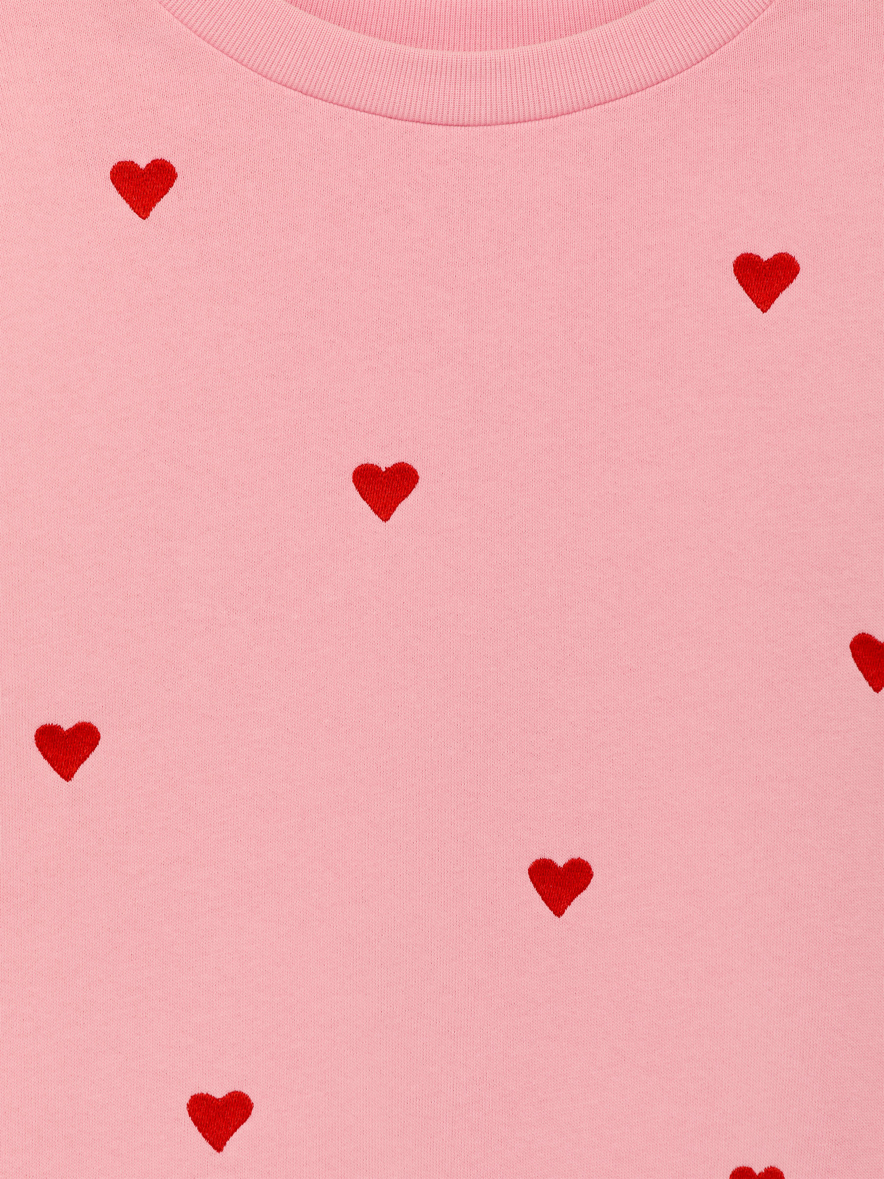 Embroidered Sweatshirt - Pink/Red Hearts - Oversized - Children - StillMedia/DescriptiveDetail - 1