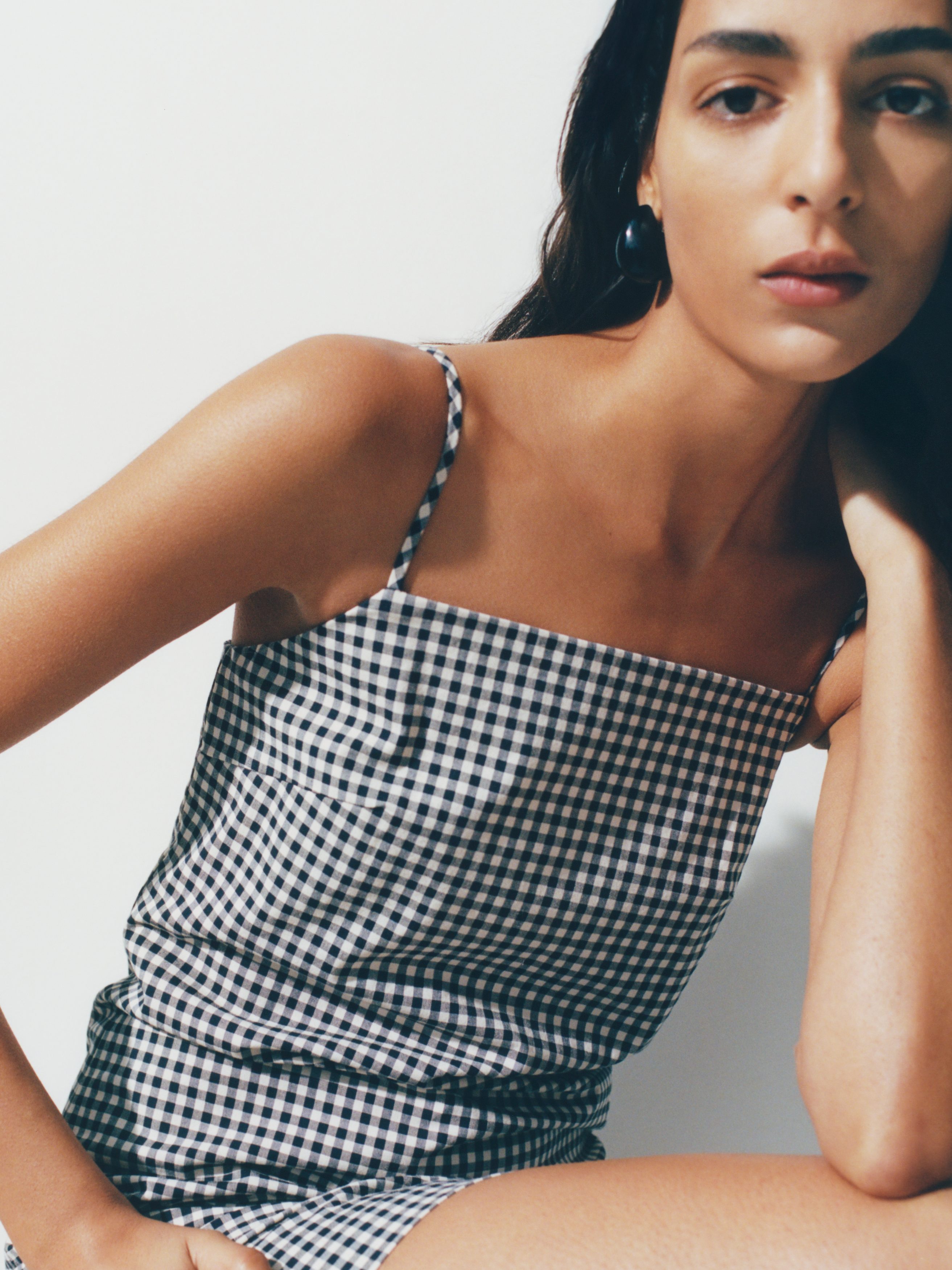 Mini Gingham Dress - Dark Blue/Beige - Slim fit - Women - StillMedia/Environmental - 1
