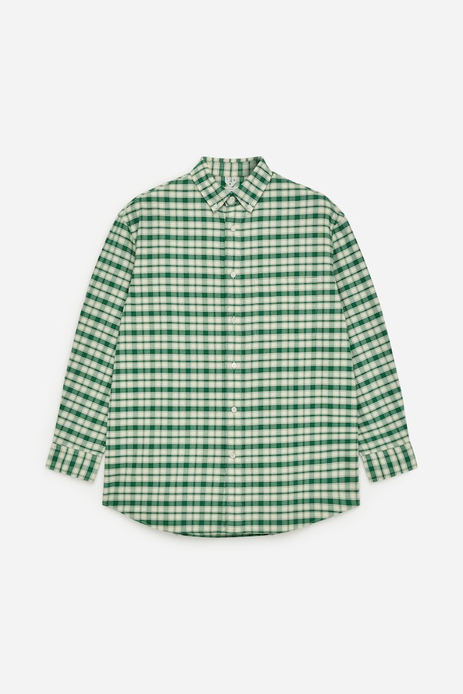 Oversized Oxford Shirt - Green/Checkered - 1