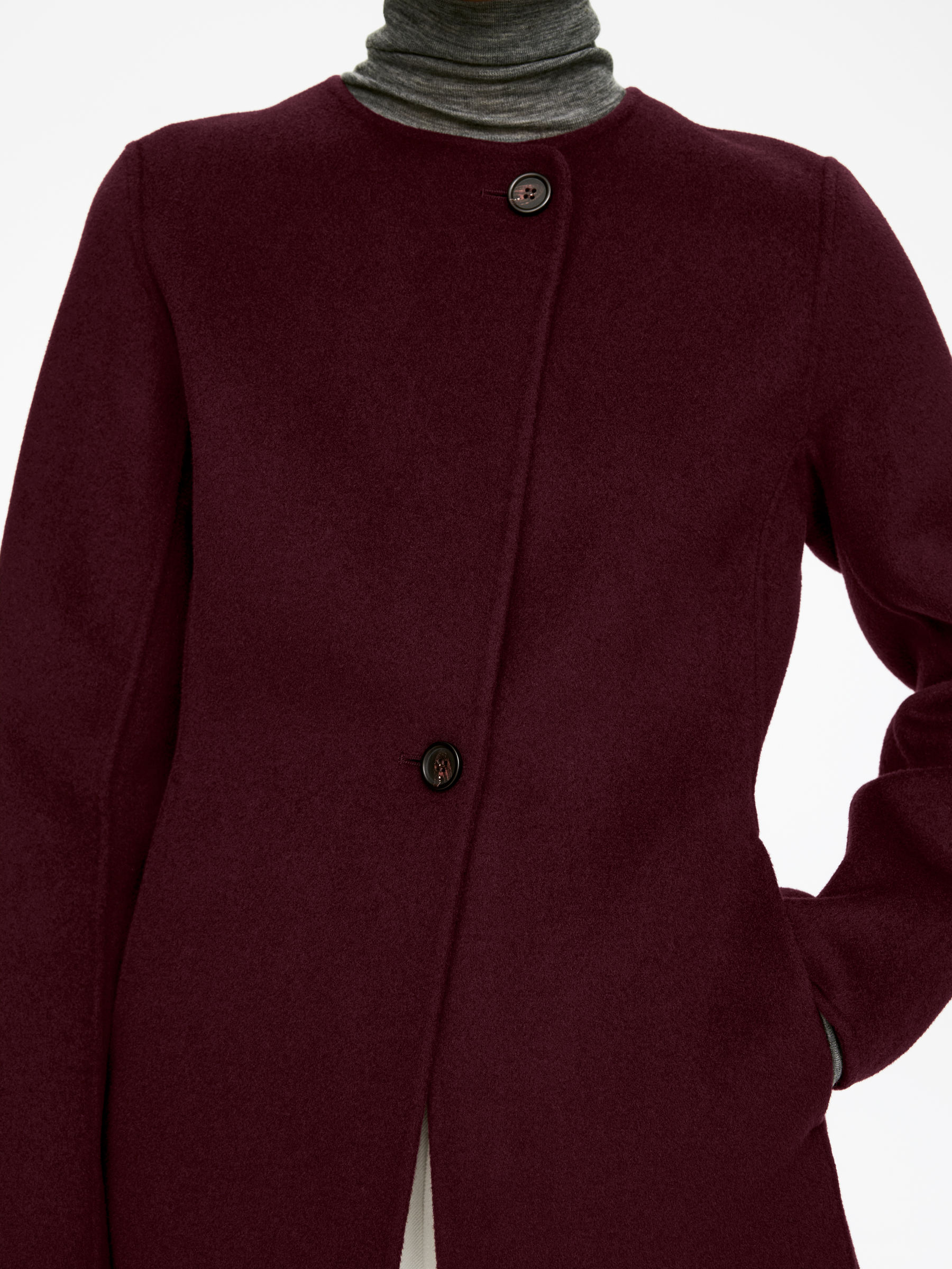 Blazer en laine doublée mélangée - Bordeaux - Slim fit - Femme - StillMedia/Lookbook - 6