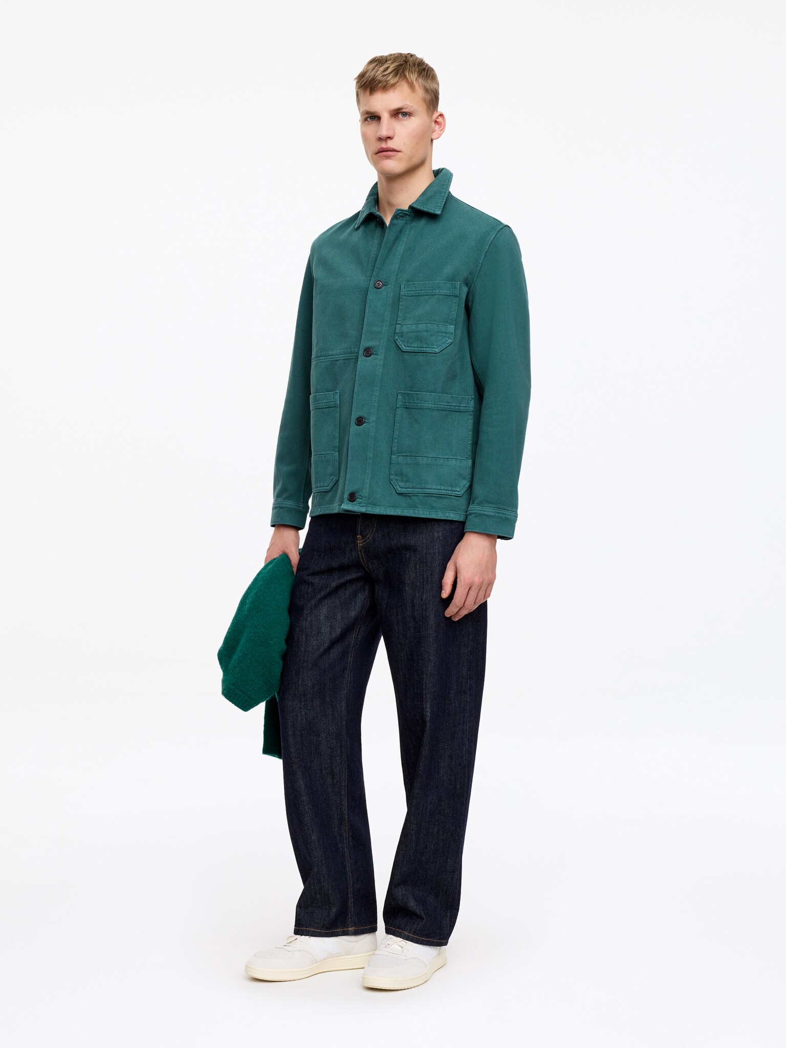 Overdyed-Overshirt aus Twill - Grün/Dunkelblau/Ultramarinblau - 5