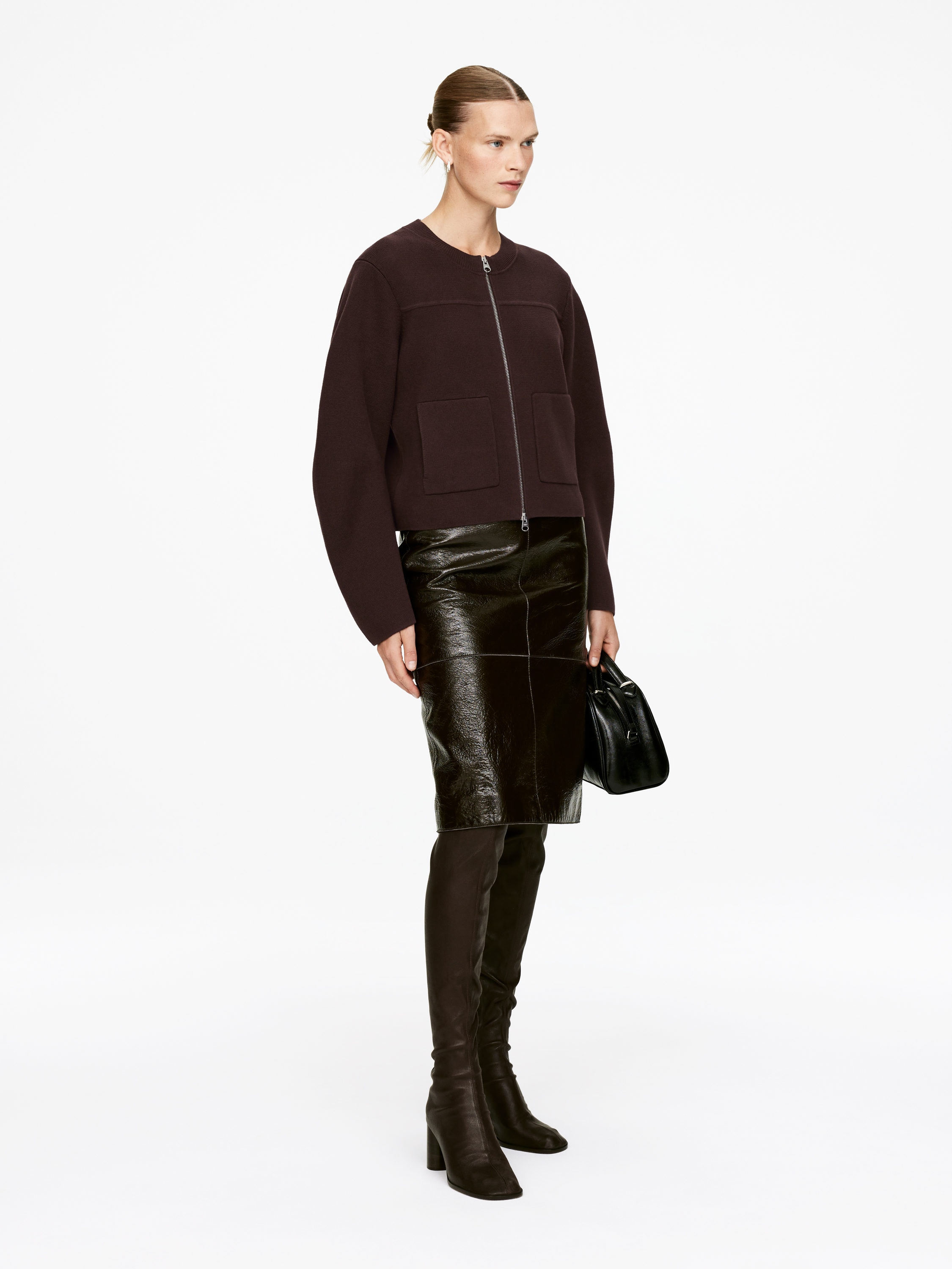 Cotton Jacket - Dark Brown - Loose fit - Women - StillMedia/Lookbook - 5