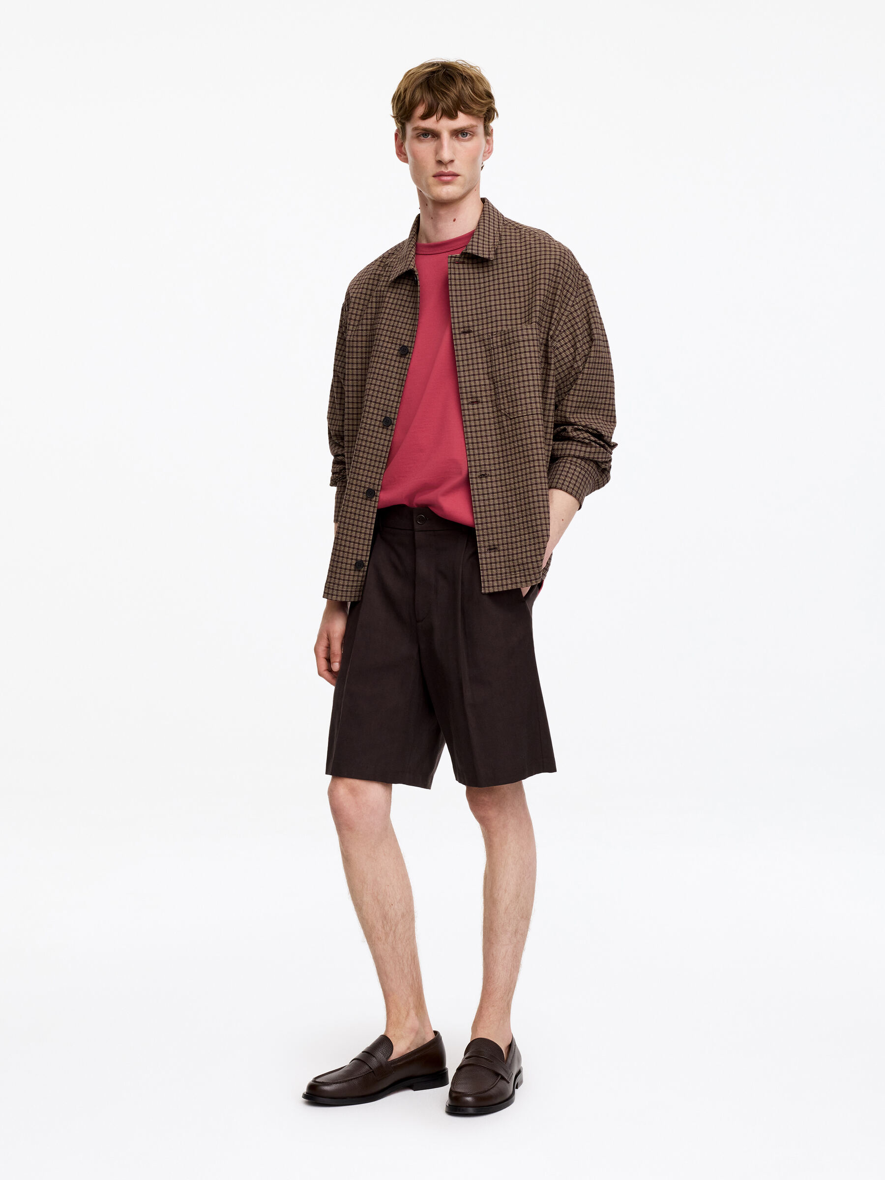 270 GSM Oversized T-Shirt - Dark Pink - Relaxed fit - Men - StillMedia/Lookbook - 4