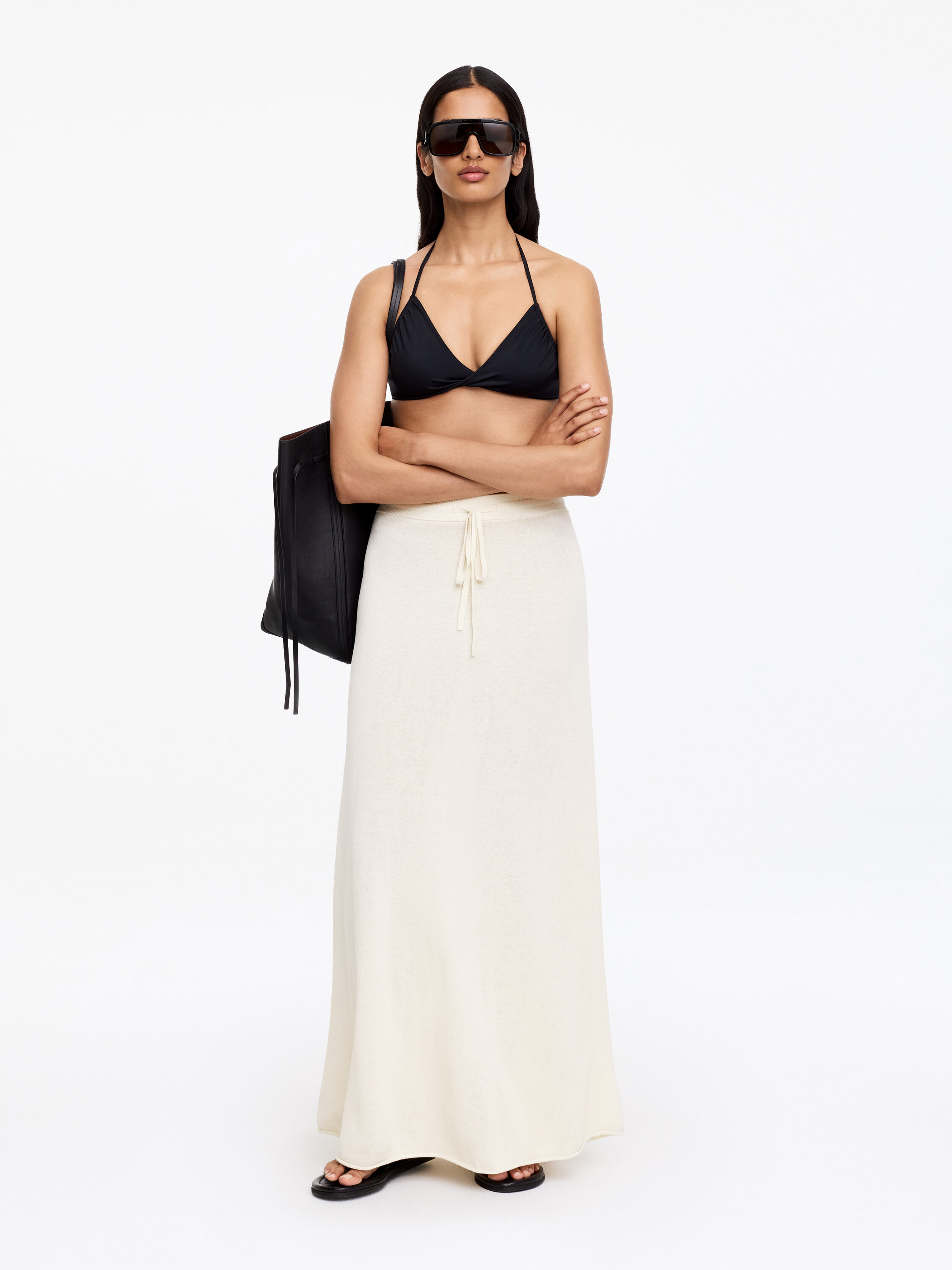 Knitted Linen-Blend Skirt