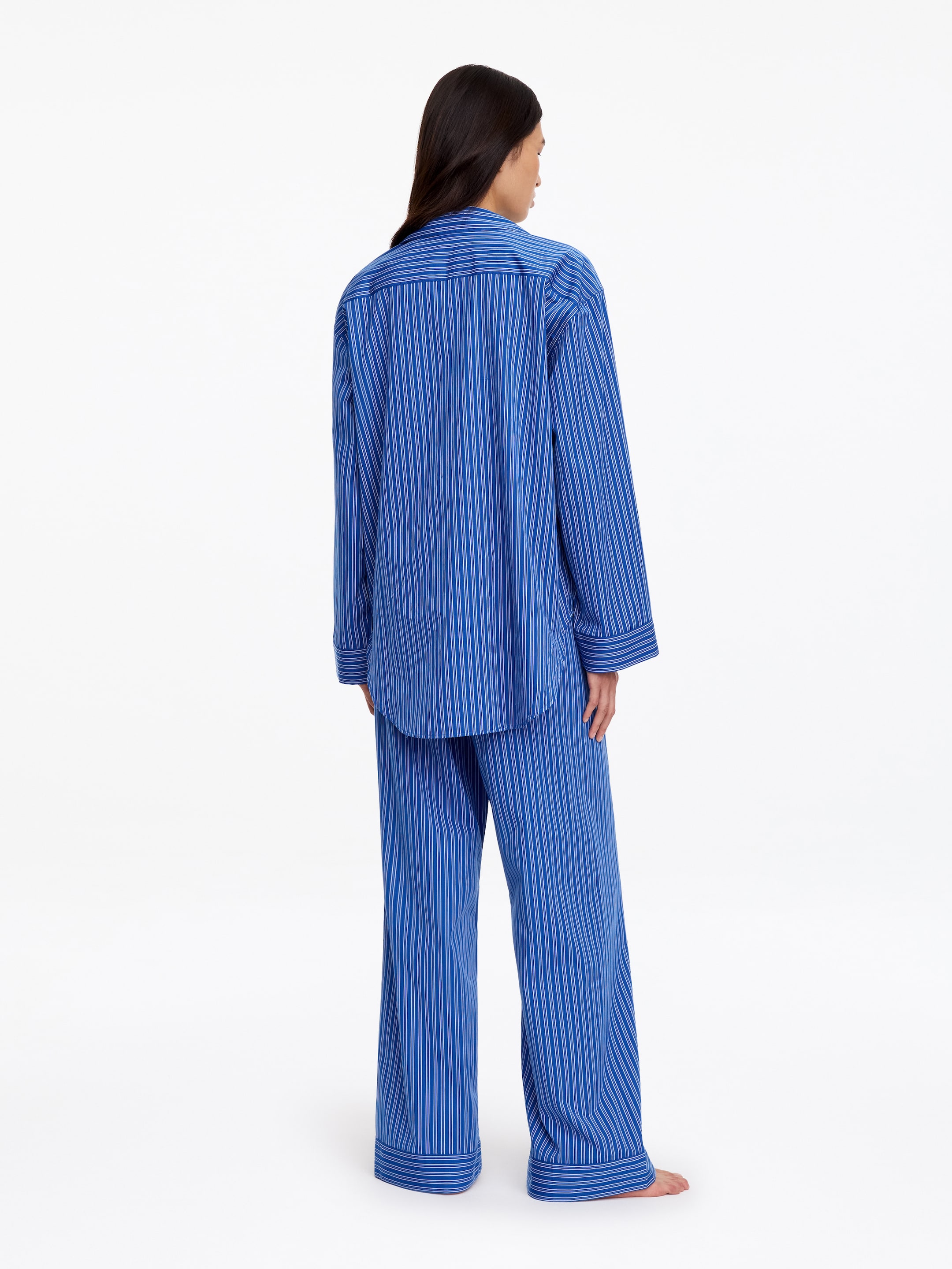 Cotton Pyjama Shirt - Blue - Loose fit - women - StillMedia/Lookbook - 4