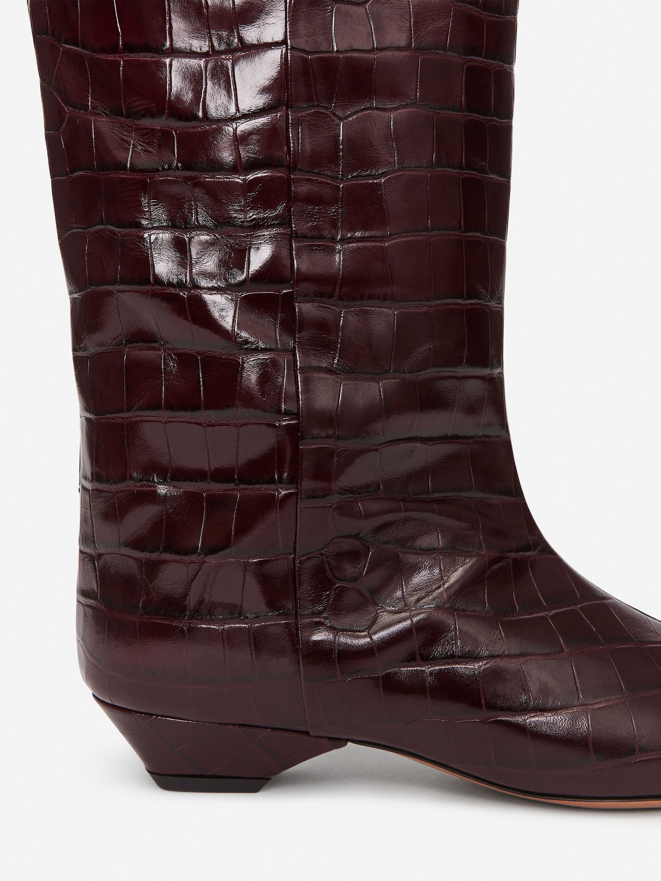 Zobacz większy obraz: Skórzane buty do kolan - Ciemnoczerwony - ONA | H&M PL 4