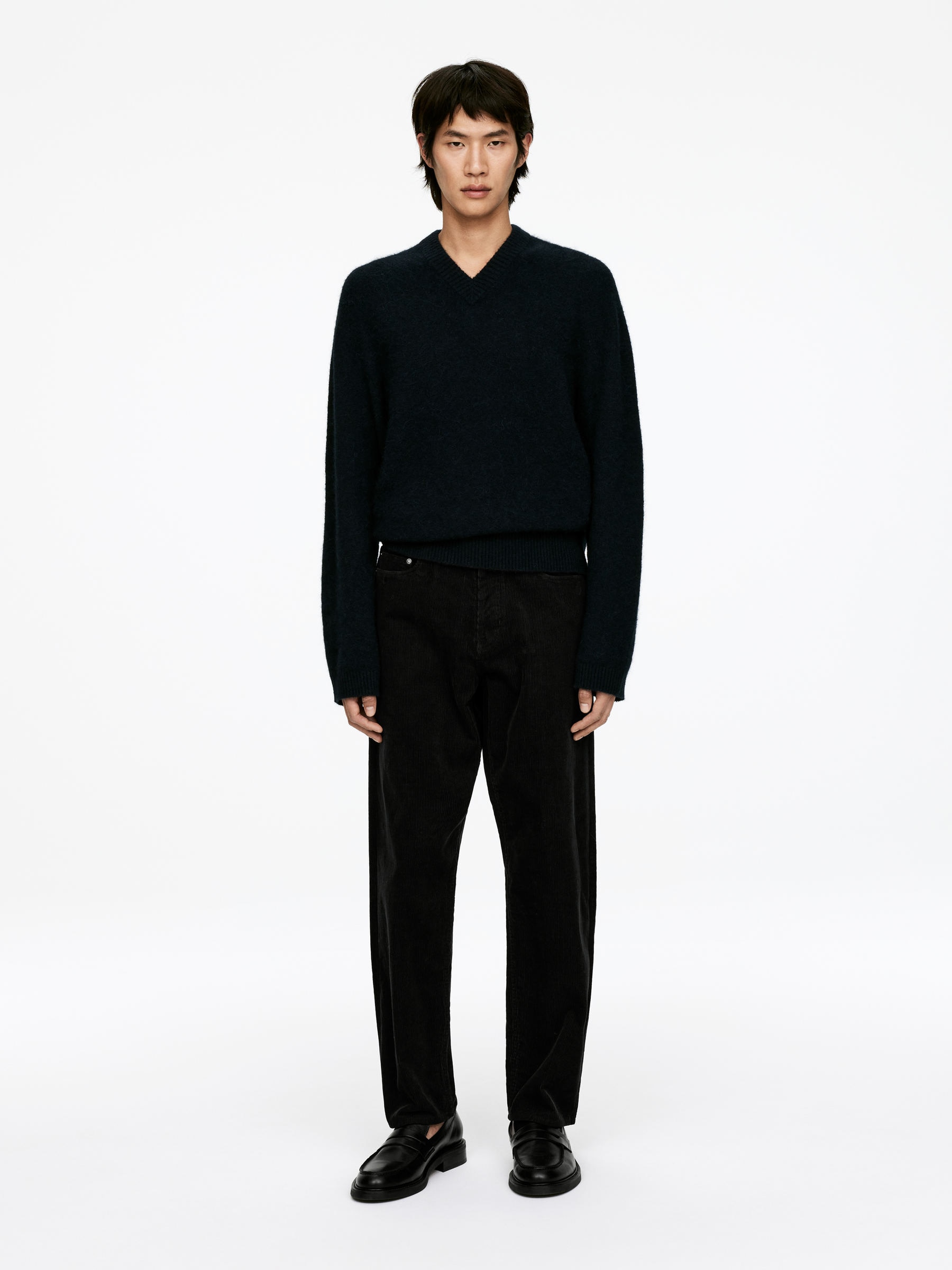 Loose Corduroy Trousers-#333538-16002