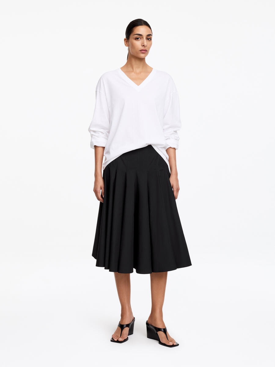 ARKET Women's  Cotton Midi Skirt Black,  size 38