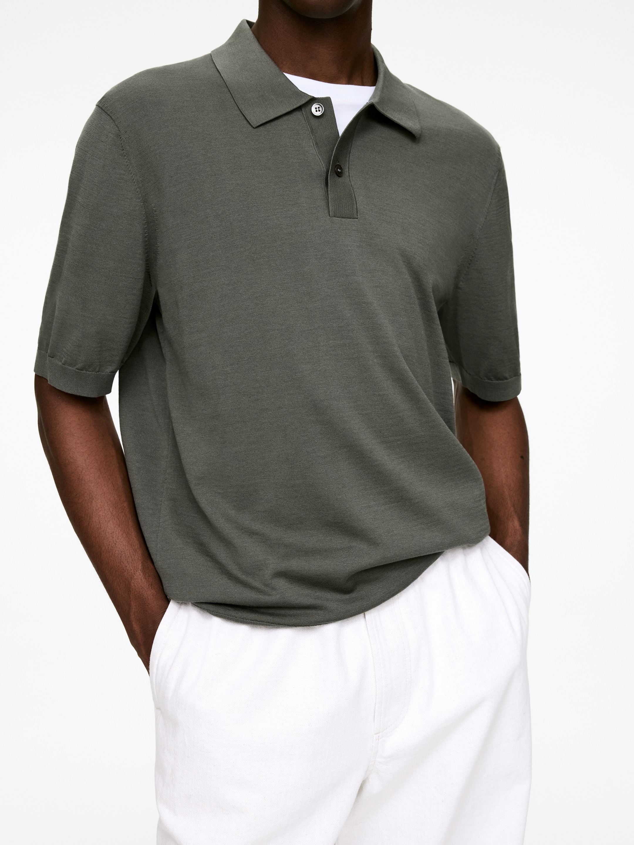 Grösseres Bild ansehen: Poloshirt aus Baumwollseide - Khaki - HERREN | H&M CH 2