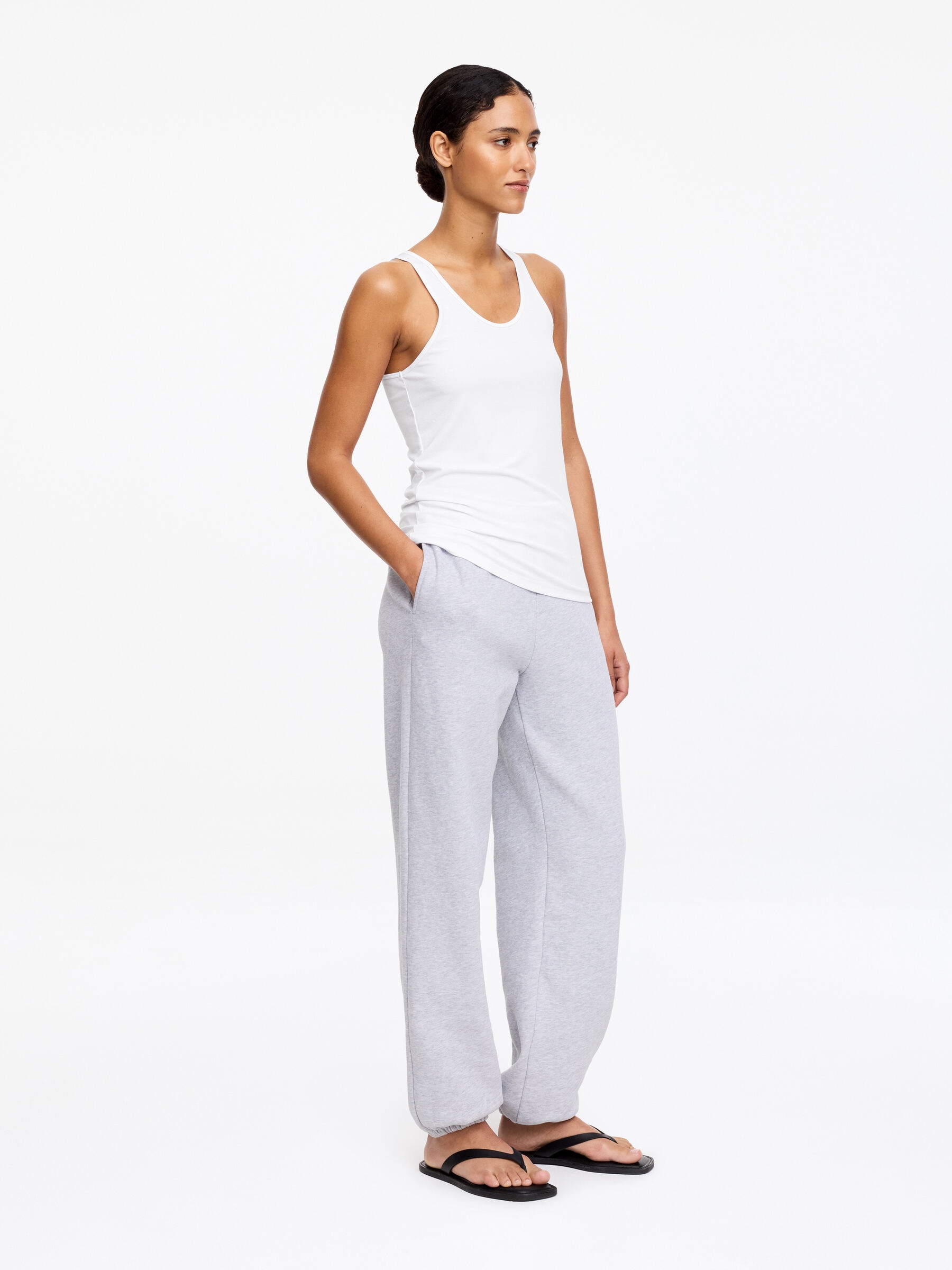 Ribbed Tank Top - White - Regular fit - Women - StillMedia/Lookbook - 4