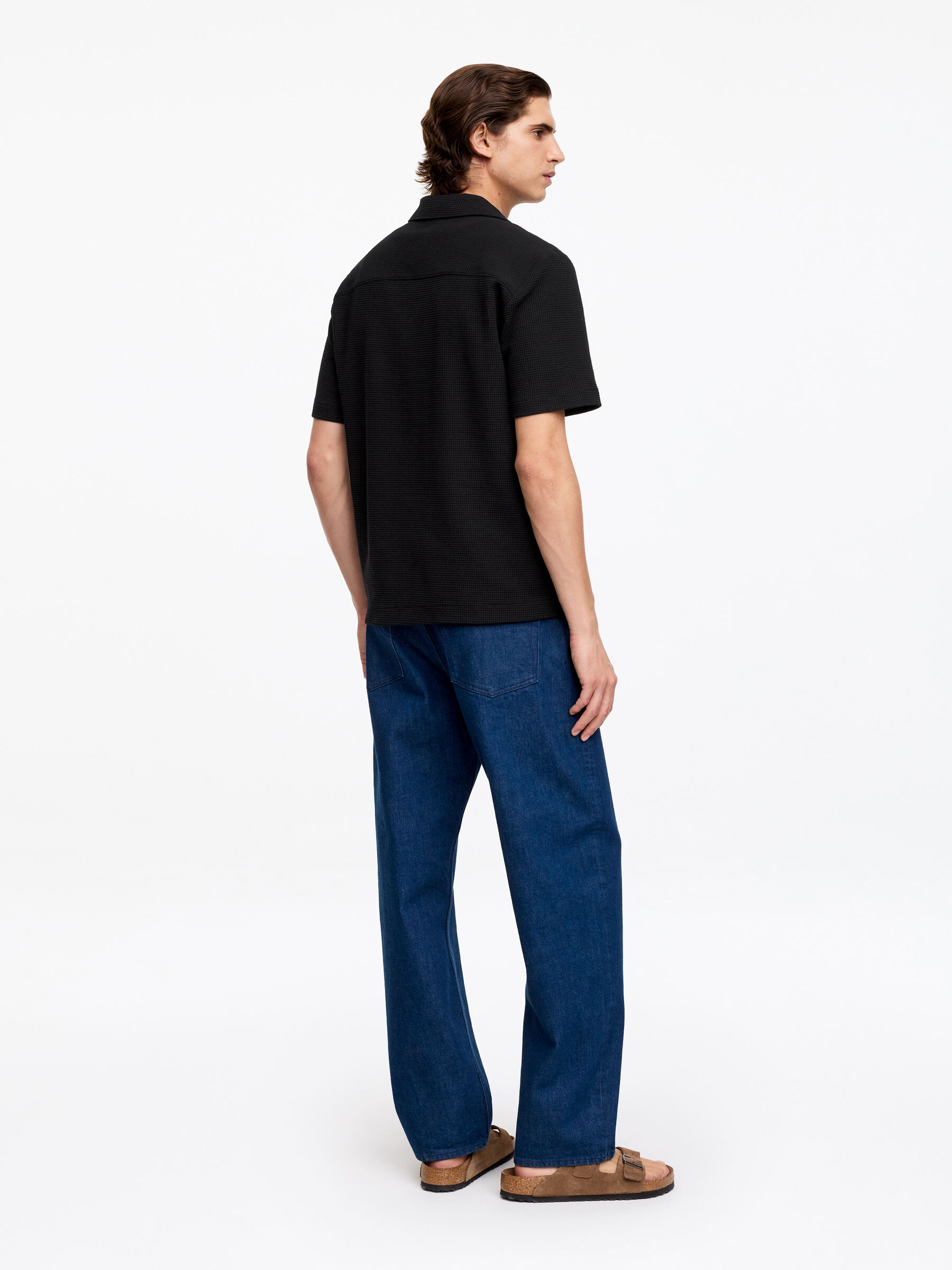 Jerseyhemd mit Waffelmuster - Schwarz - Regular Fit - Men - StillMedia/Lookbook - 2