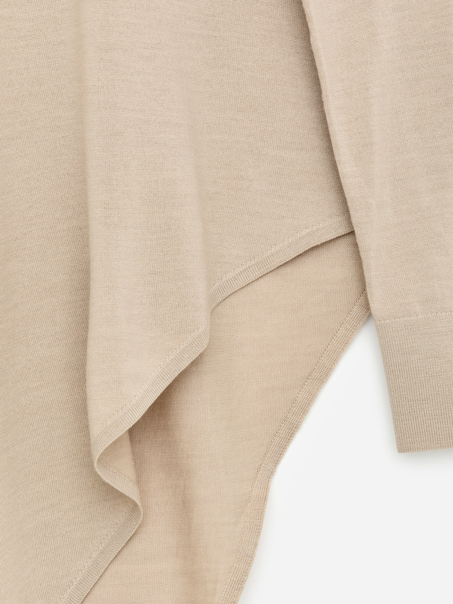 Asymmetric Wool Jumper - Light Beige - Loose fit - Women - StillMedia/DescriptiveDetail - 1