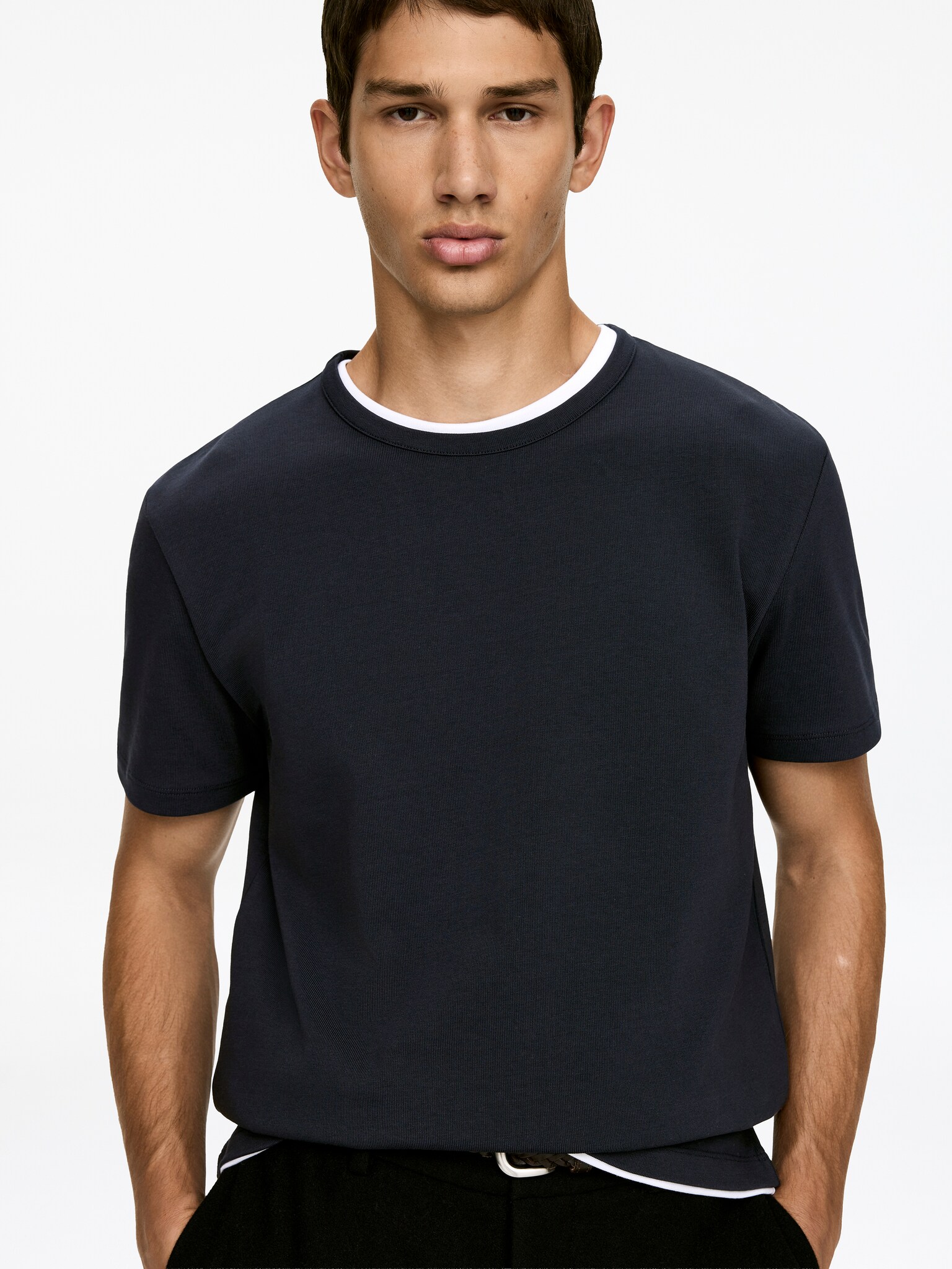Slim T-Shirt - Dark Blue/White - 6