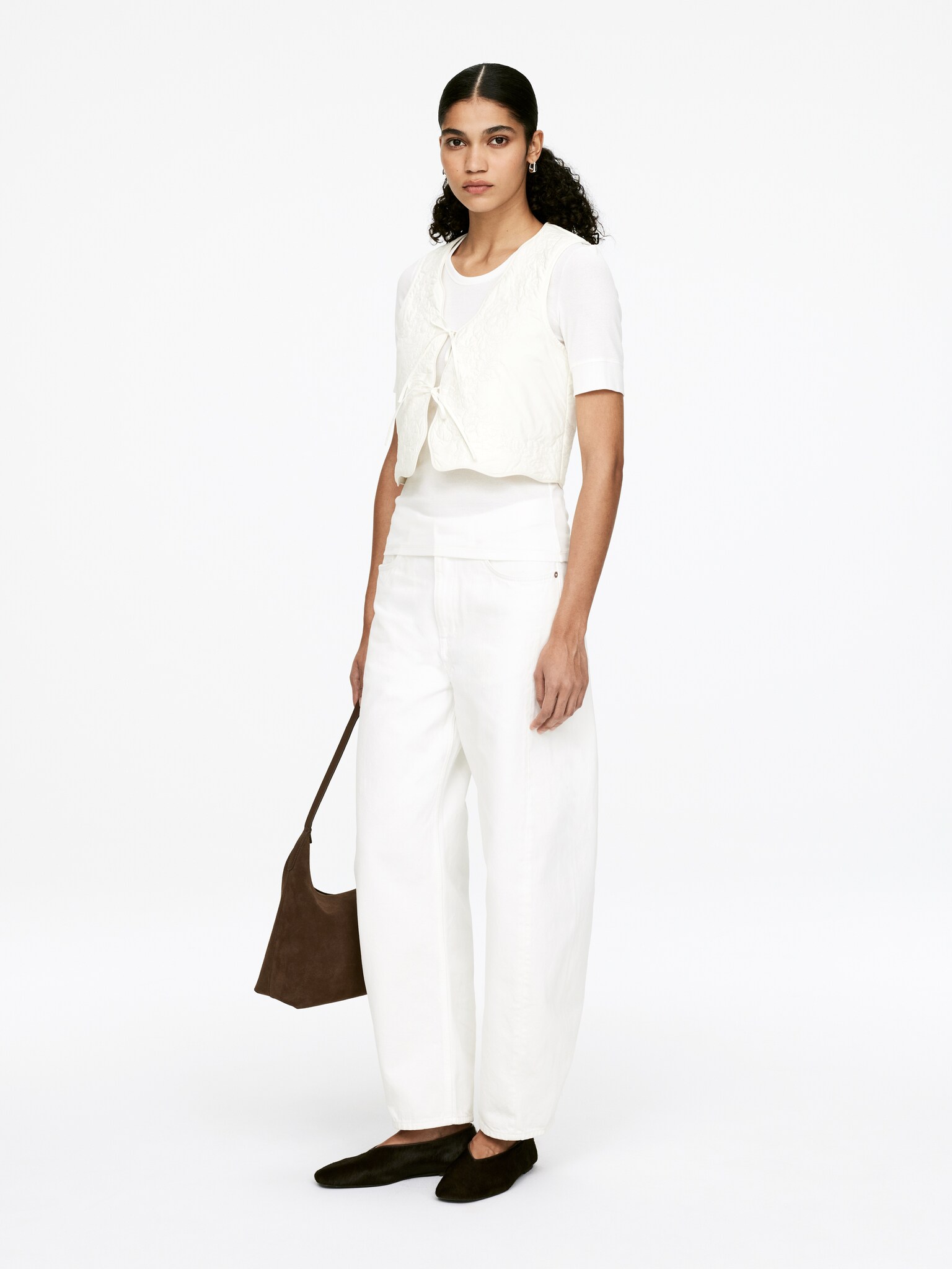 Embroidered Vest - White - 4