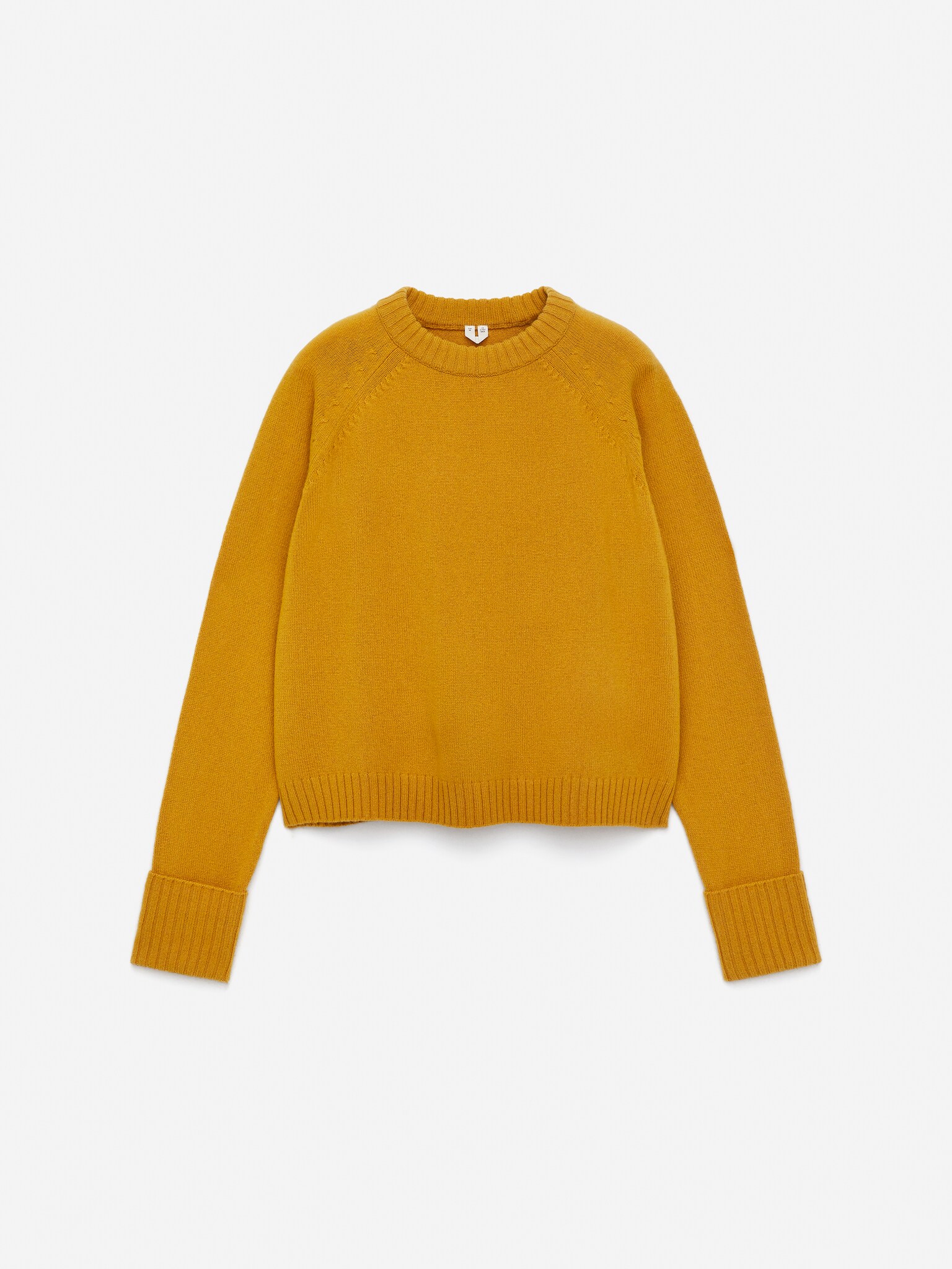 Pull en laine à poignets repliés - Jaune foncé/Blanc cassé/Bleu foncé - 2