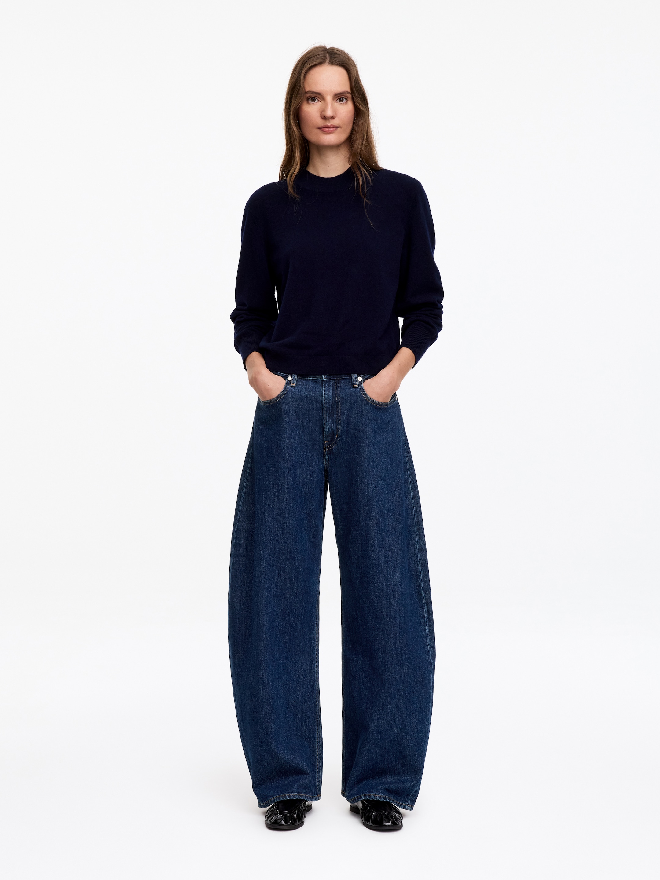 Peony Barrel Jeans-Blue-20305