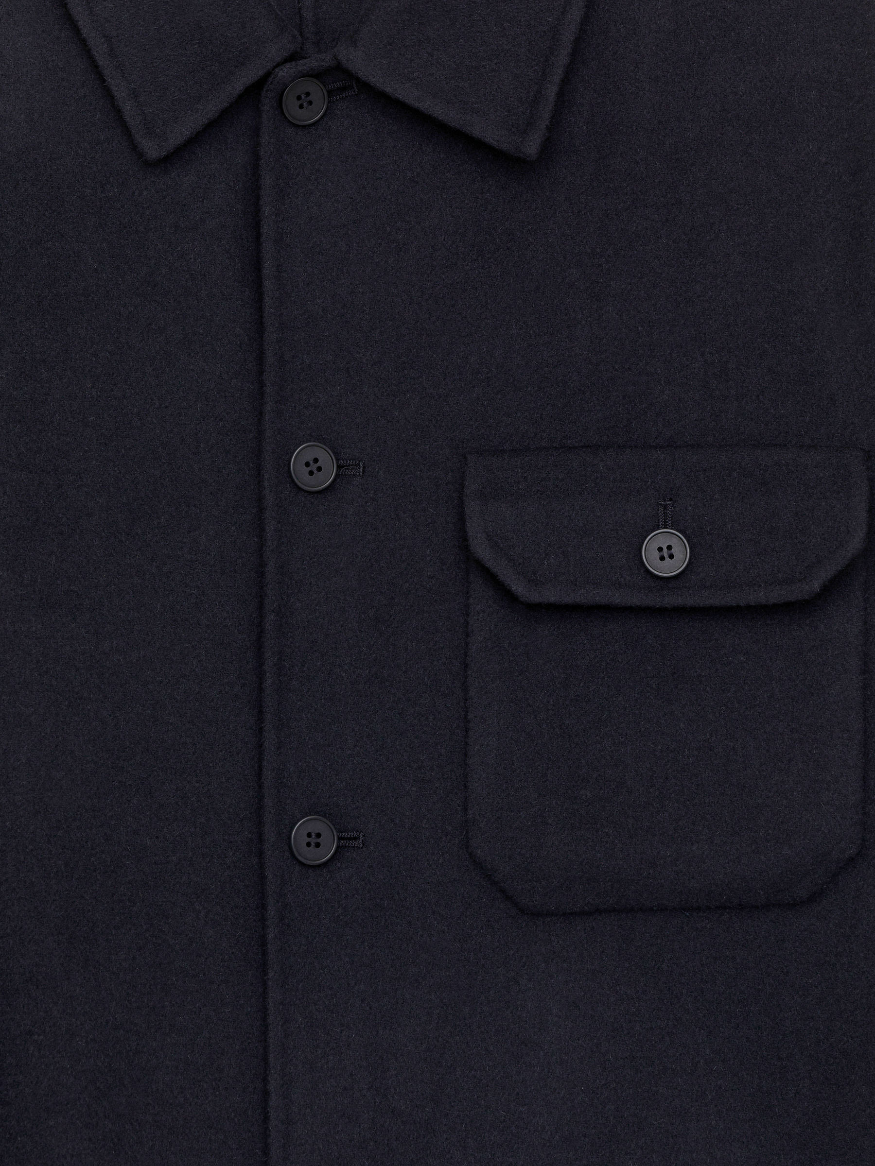 Dubbelvävd skjorta i ullblandning - Mörkblå - Regular fit - Men - StillMedia/DescriptiveDetail - 2