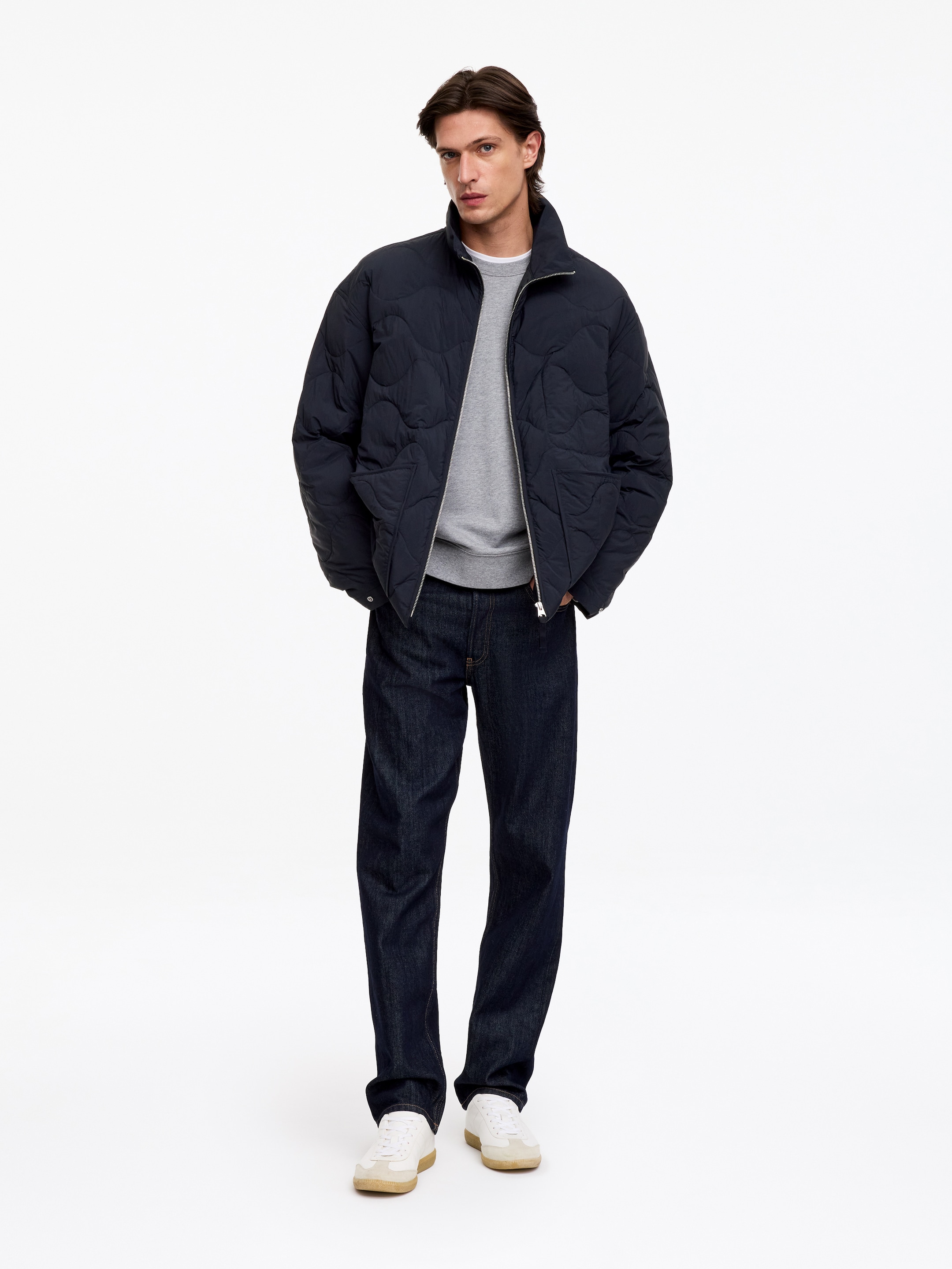 Gesteppte Daunenjacke-Blue-20364