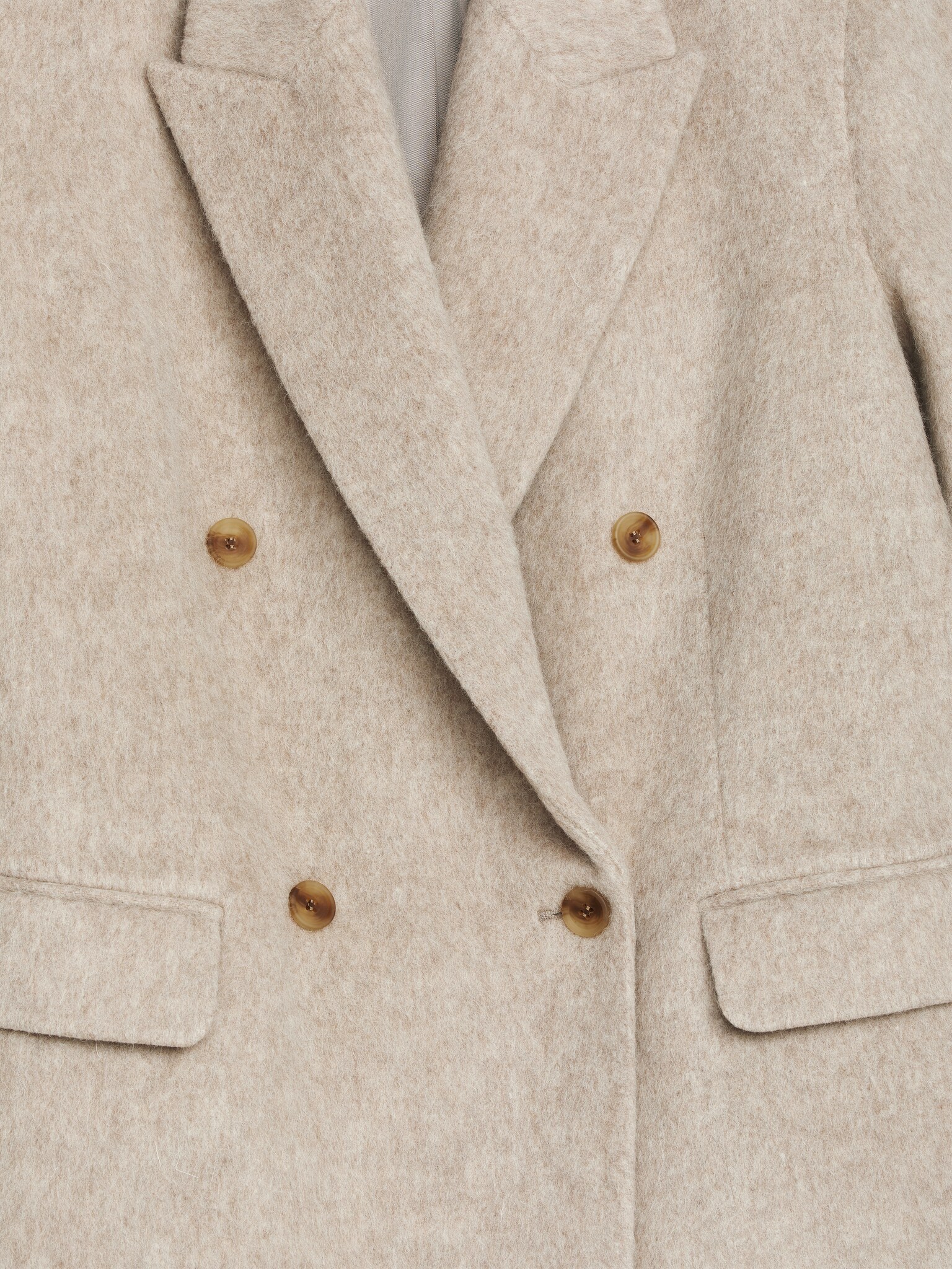 Gebürsteter Wollblazer - Helles Taupe - 2