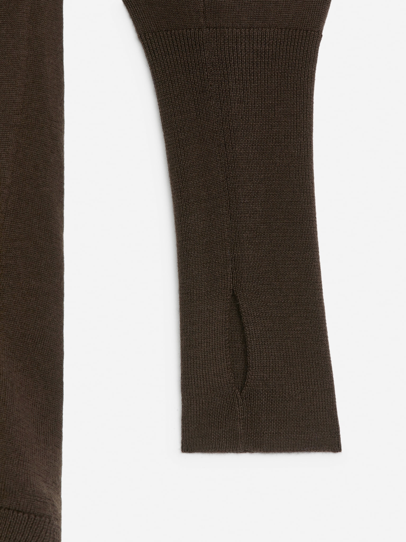 Long-Sleeved Merino Top - Dark Brown/Black/Dark Grey Melange - 2