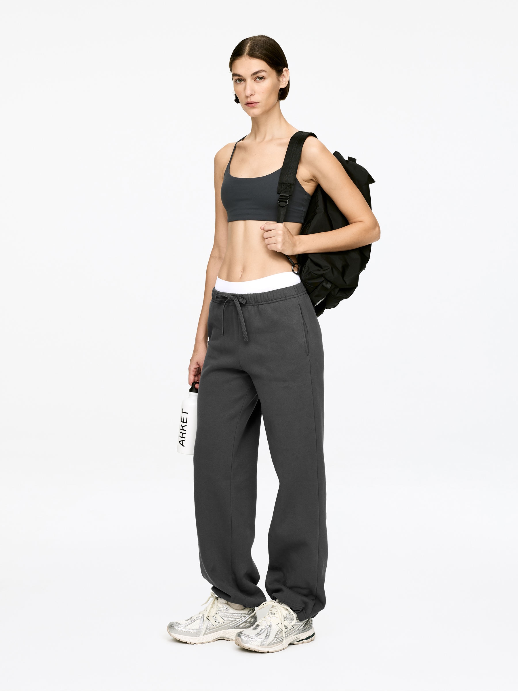 Cotton Sweatpants - Grey Melange - Regular fit - Women - StillMedia/Lookbook - 6