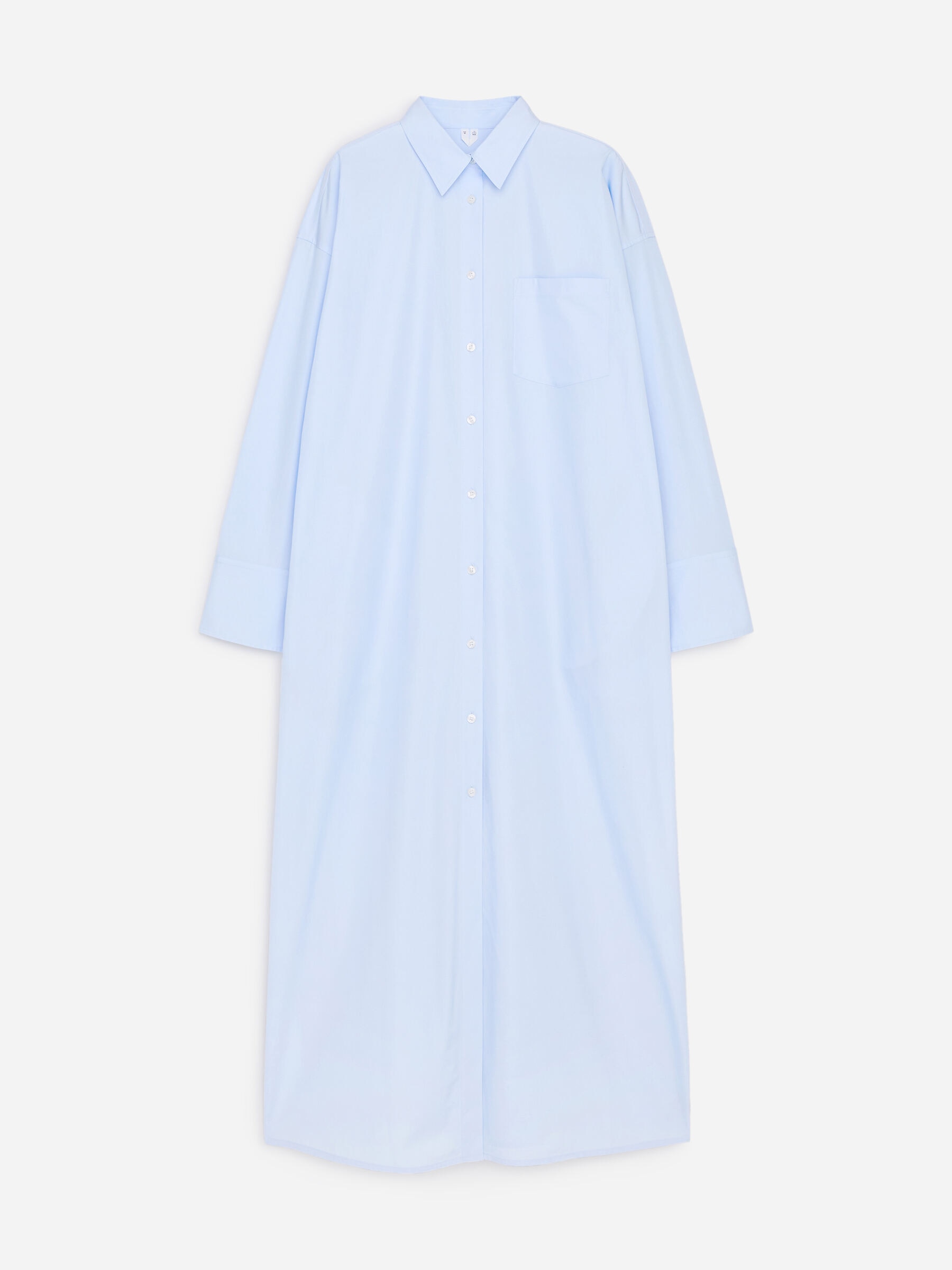 Vestido camisero de algodón-Azul-19514