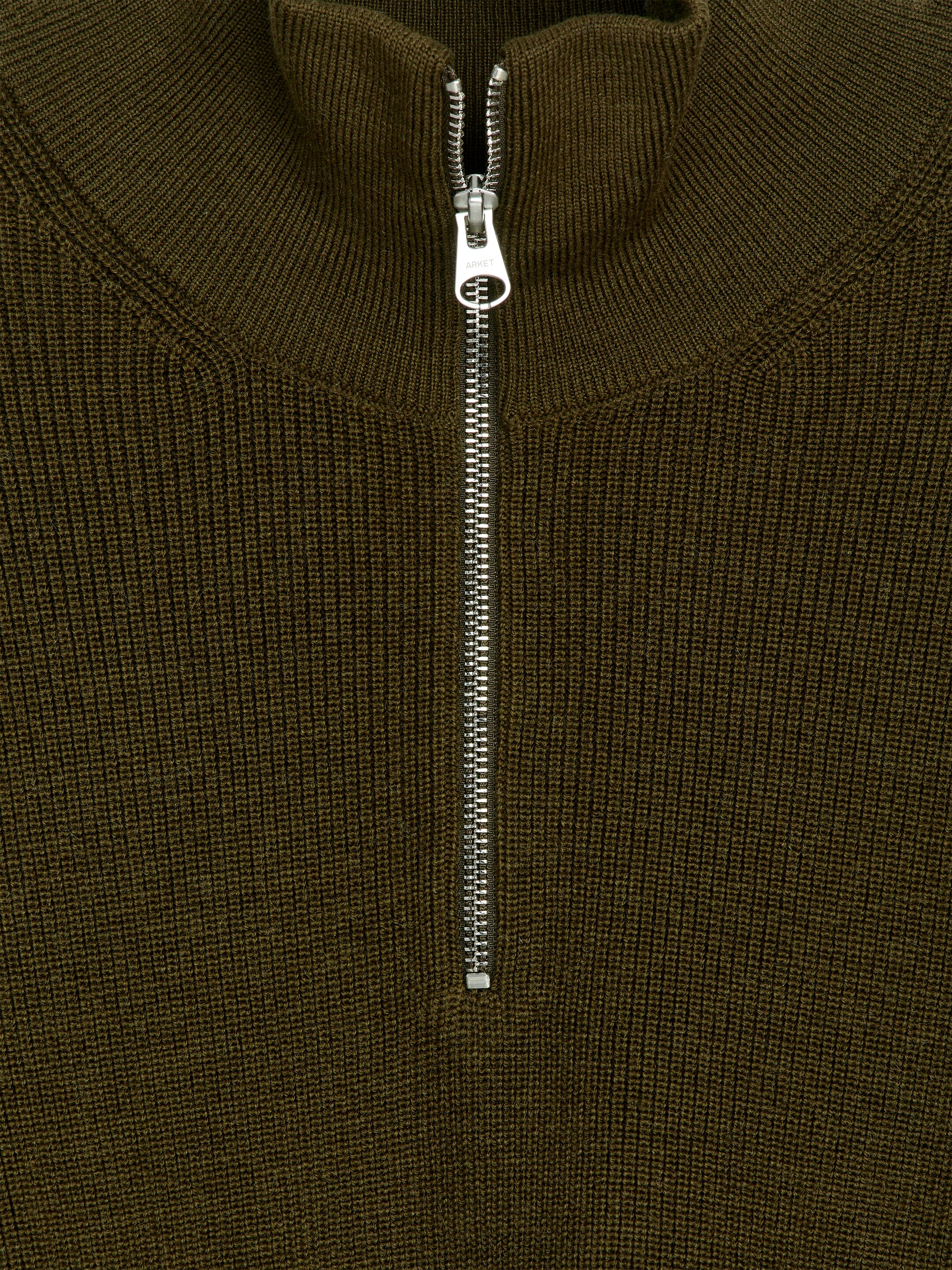 Ingrandisci l'immagine: Wool & Cotton Half Zip Jumper - Dark Green - UOMO | H&M CH 2