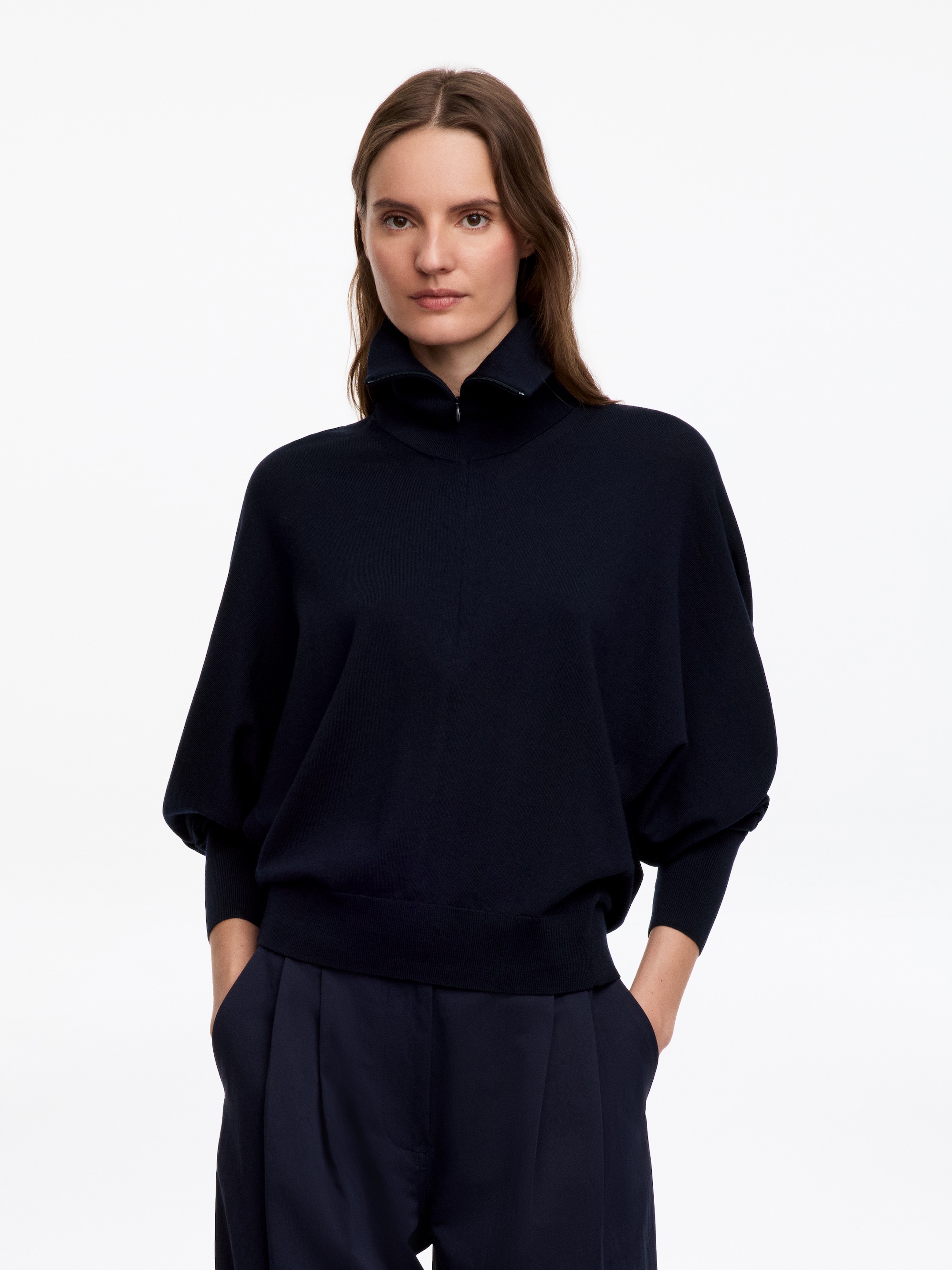 Tröja i merinoull - Marinblå - Loose fit - women - StillMedia/Lookbook - 3