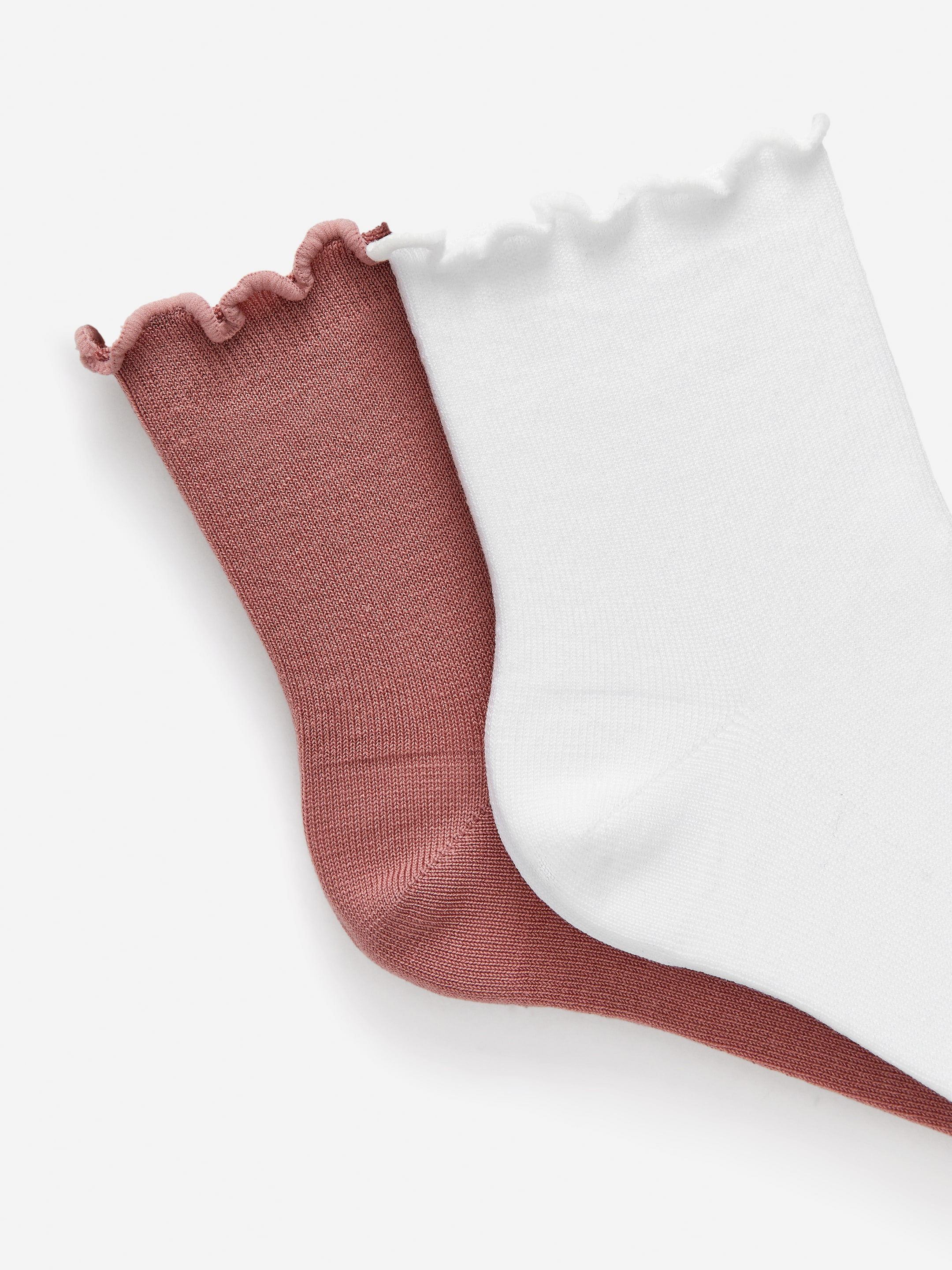 Calcetines con borde ondulado - Rosa empolvado/blanco - Women - StillMedia/DescriptiveDetail - 1