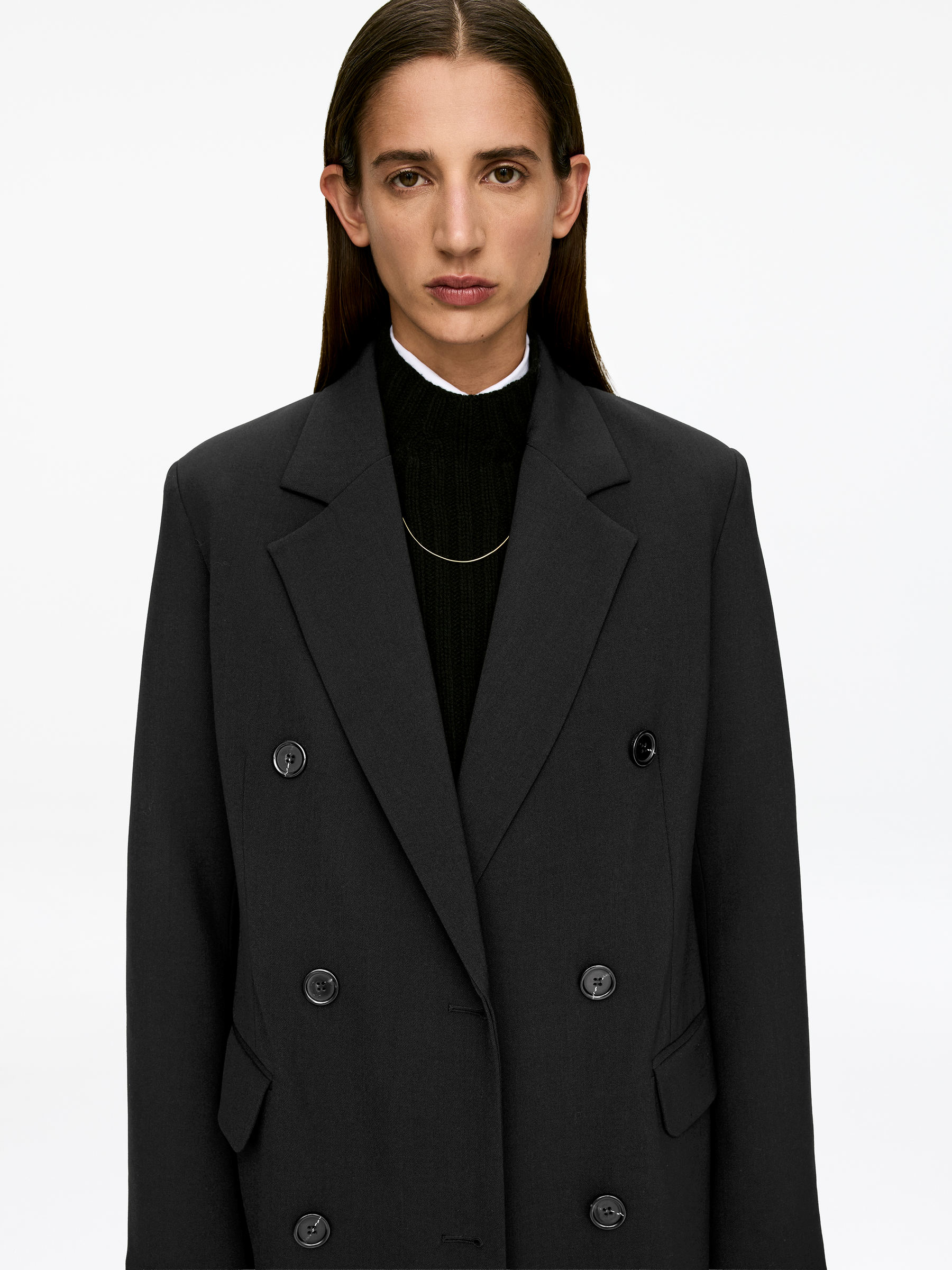 Schmaler Mantel - Schwarz - Slim Fit - Damen - StillMedia/Lookbook - 6