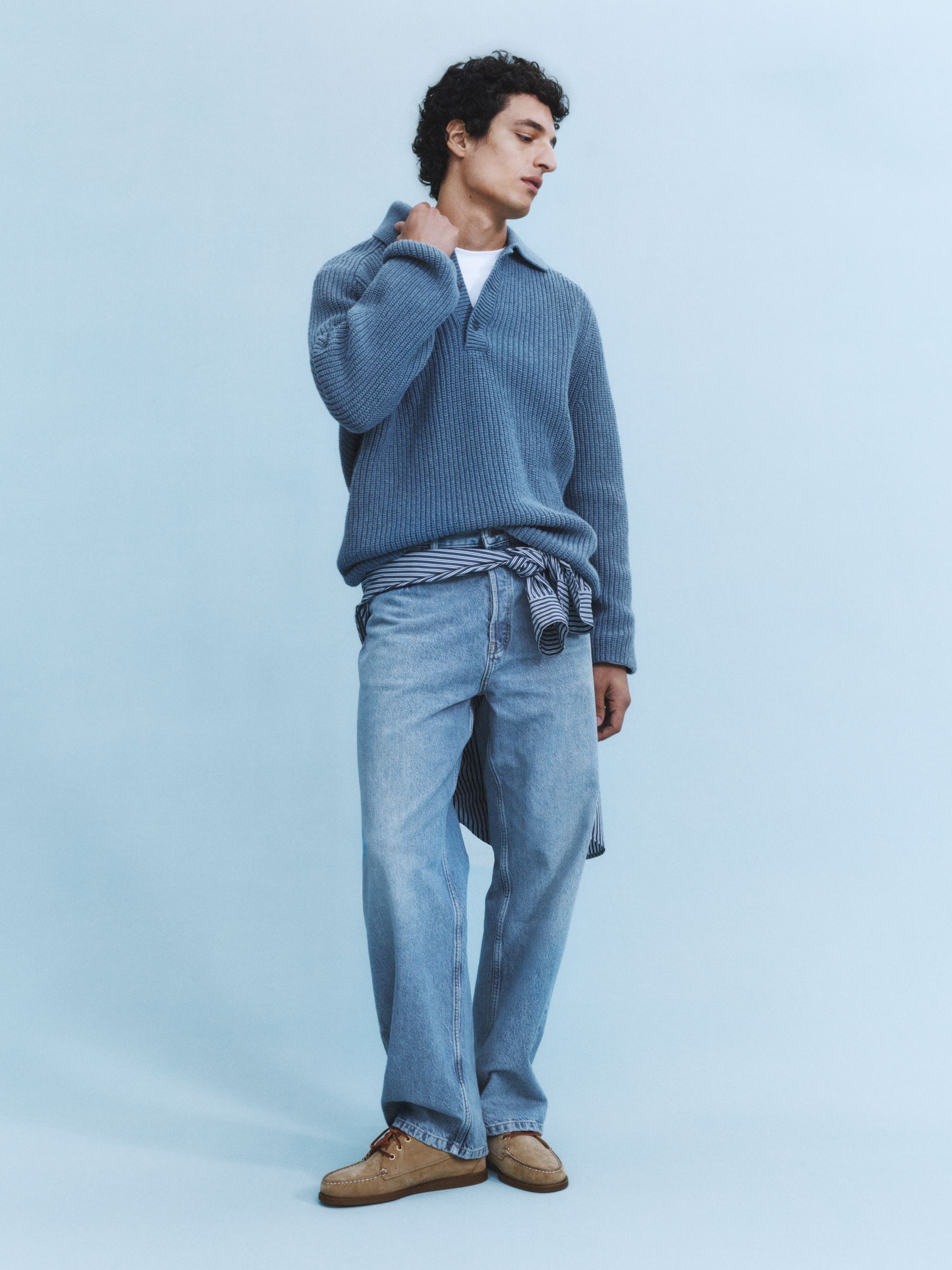 Chunky Cotton-Blend Polo - Blue - Relaxed fit - Men - StillMedia/Environmental - 1