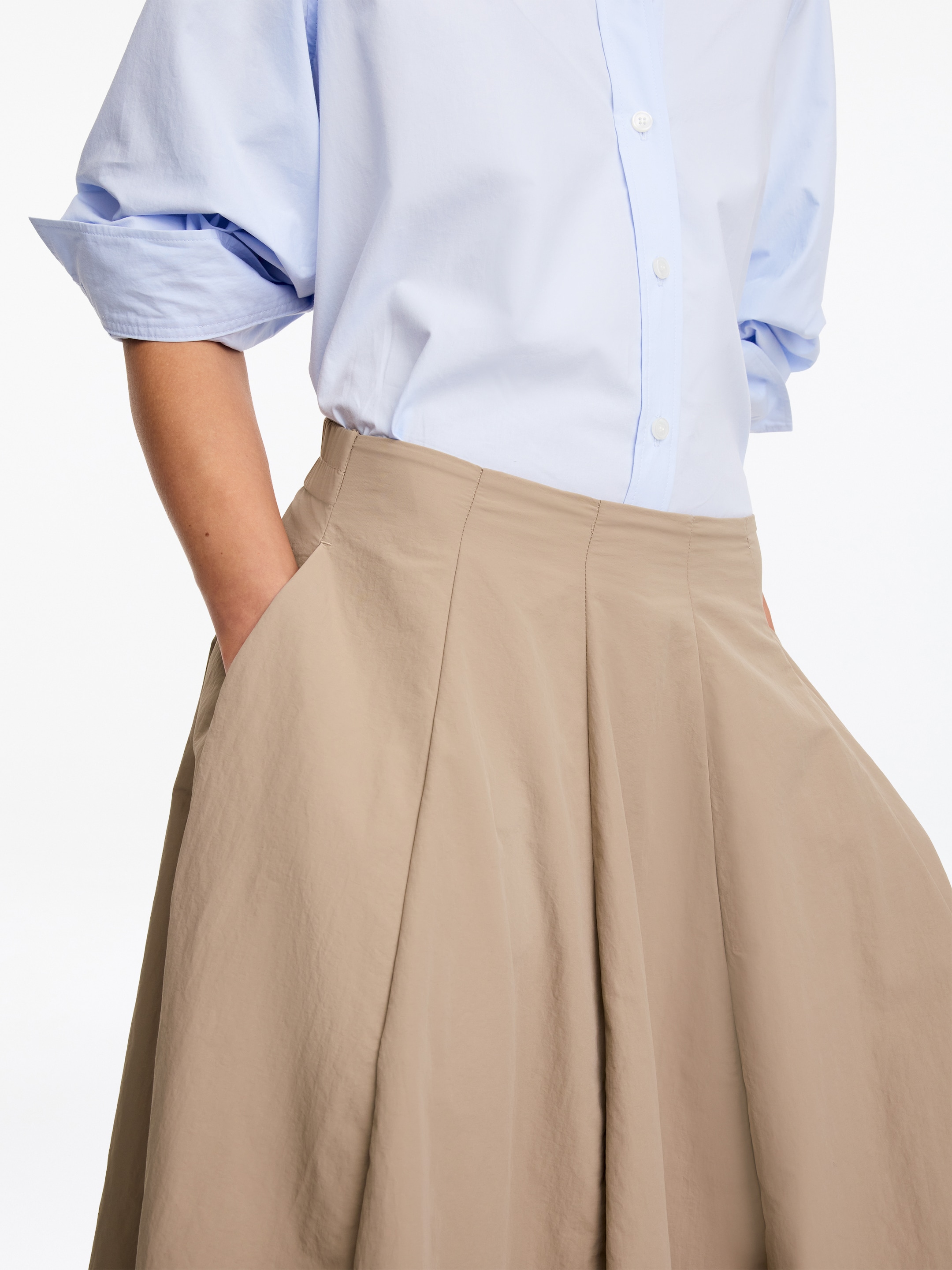 Nylon Panel Skirt - Beige - Regular fit - women - StillMedia/Lookbook - 4