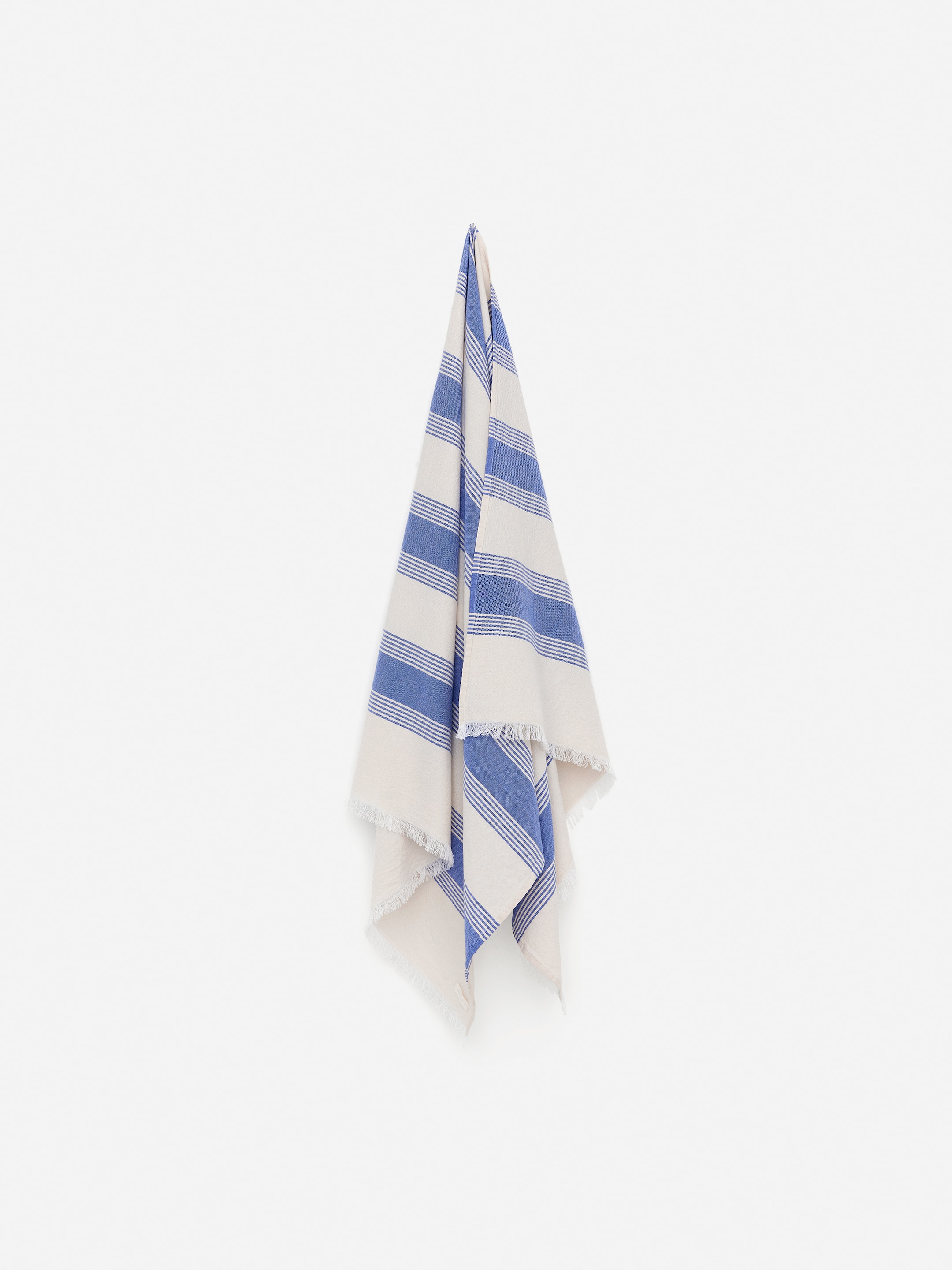 Grösseres Bild ansehen: Stranddecke aus Baumwolle - Cremeweiß/Blau - HOME | H&M CH 1