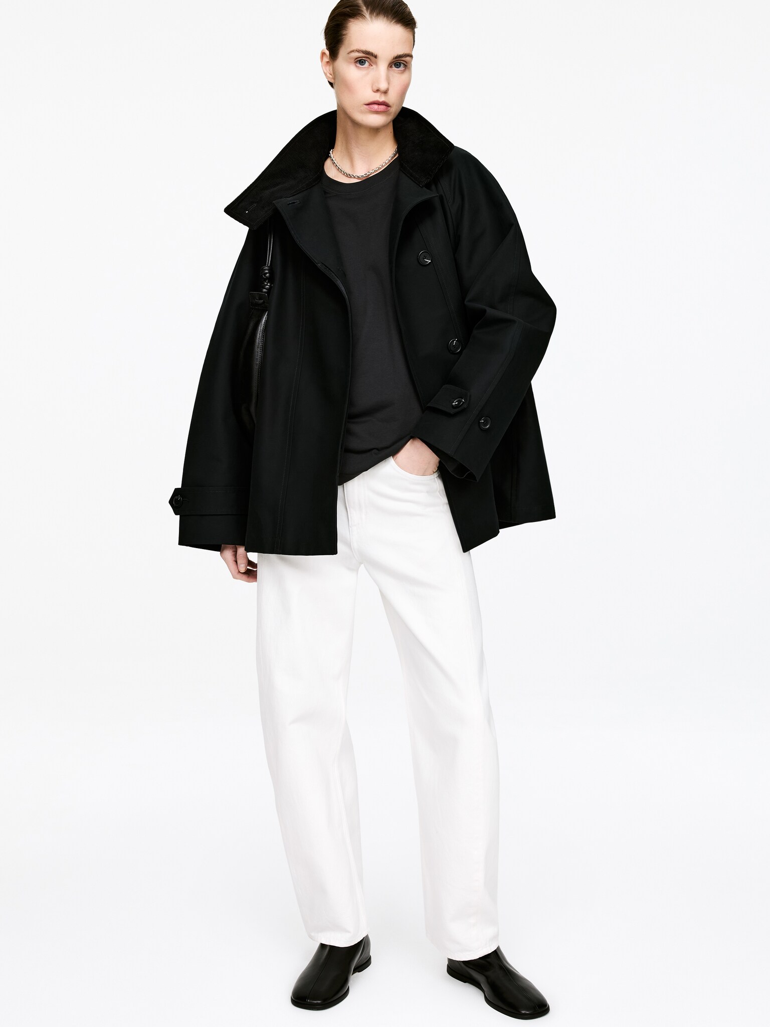 Oversized Long-Sleeve T-Shirt - Black - 5