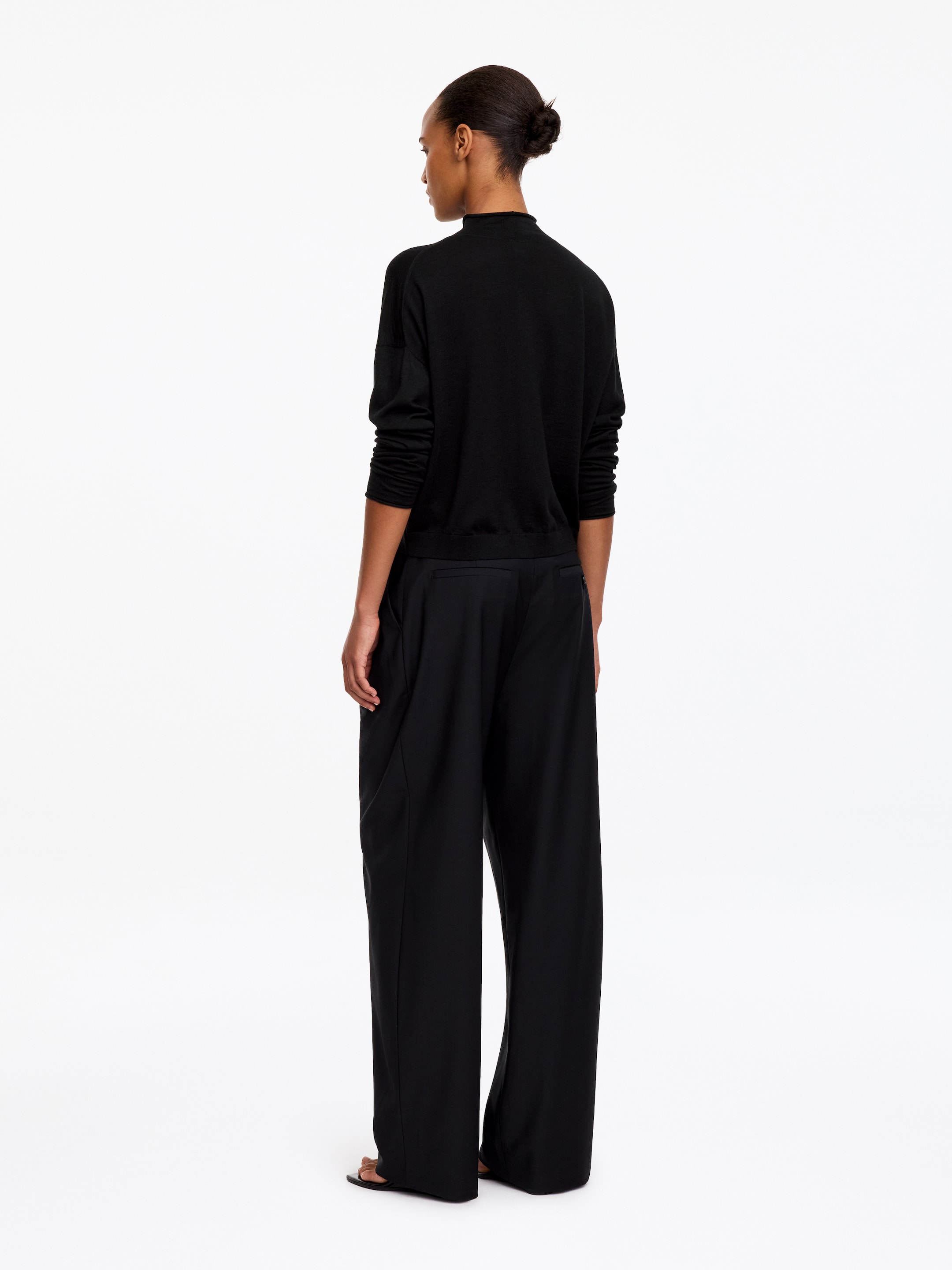 Wool-Blend Mock-Neck Cardigan - Black - Regular fit - women - StillMedia/Lookbook - 6