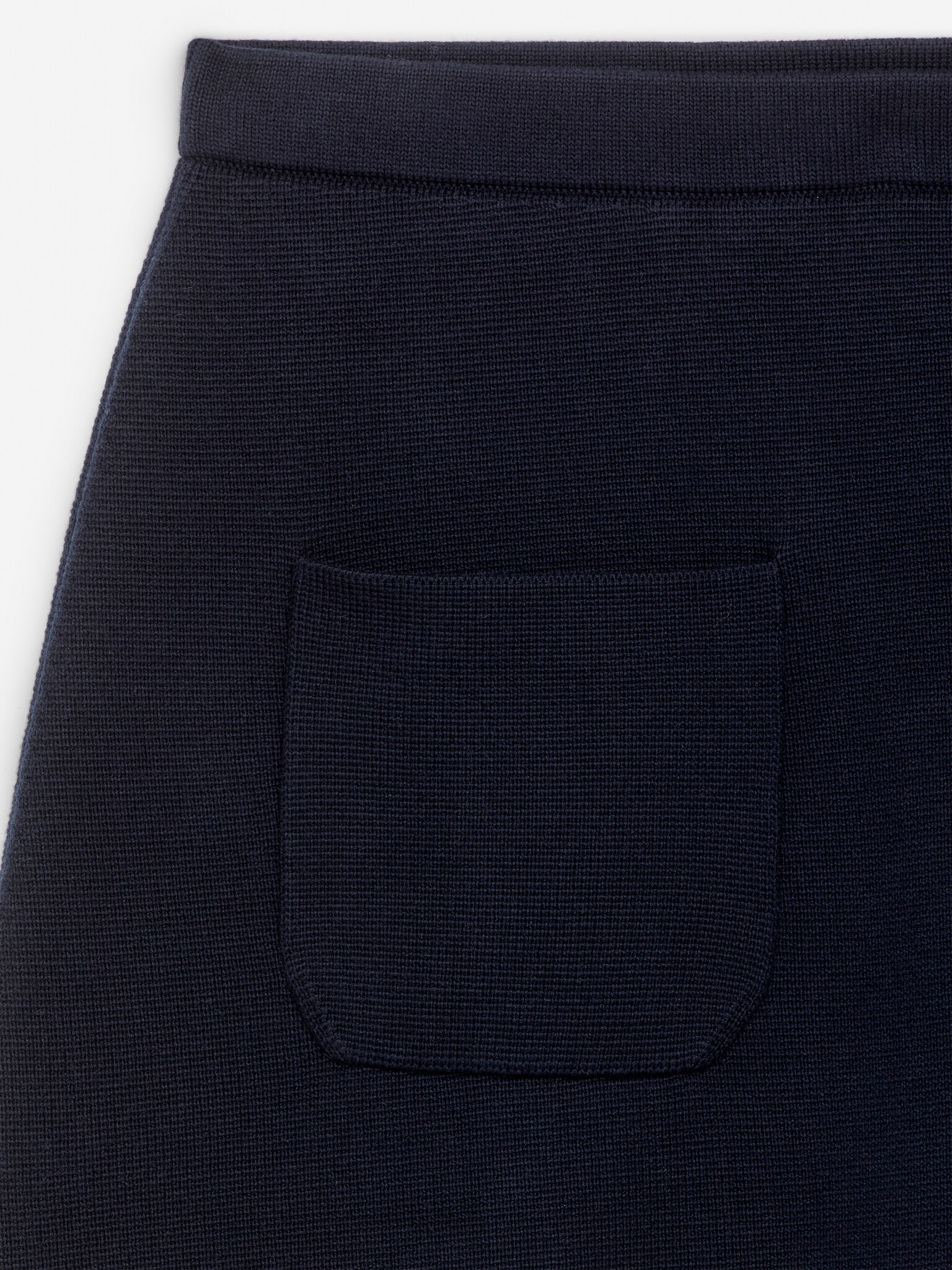 Knitted Mini Skirt - Dark Blue - 5