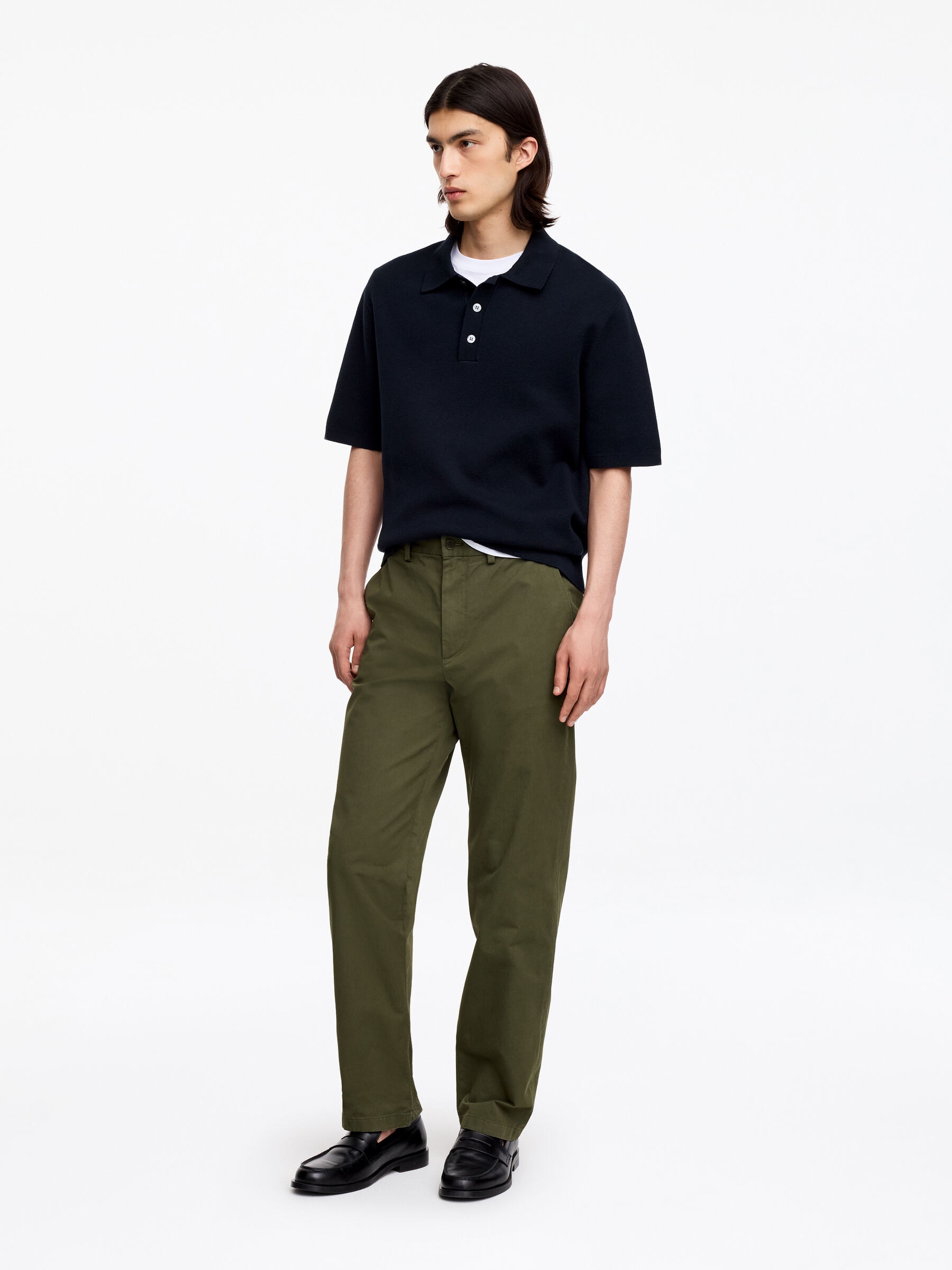 Pantalon chino droit en coton - Vert foncé - Regular fit - Homme - StillMedia/Lookbook - 5