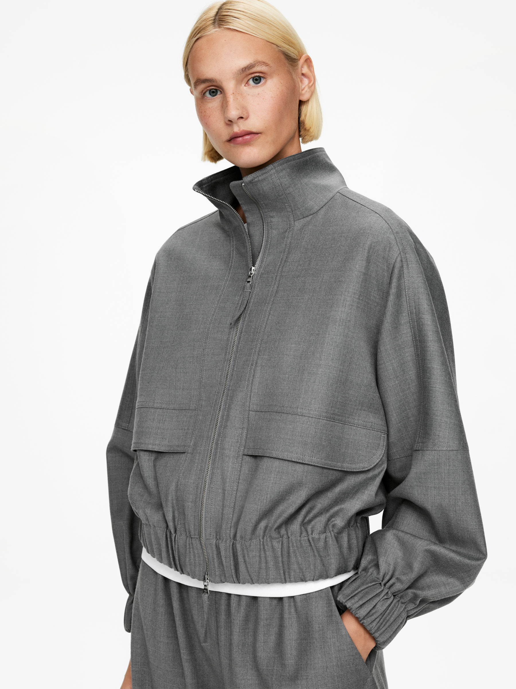 Jacka i ullblandning - Mörkgrå - Loose fit - Women - StillMedia/Lookbook - 5