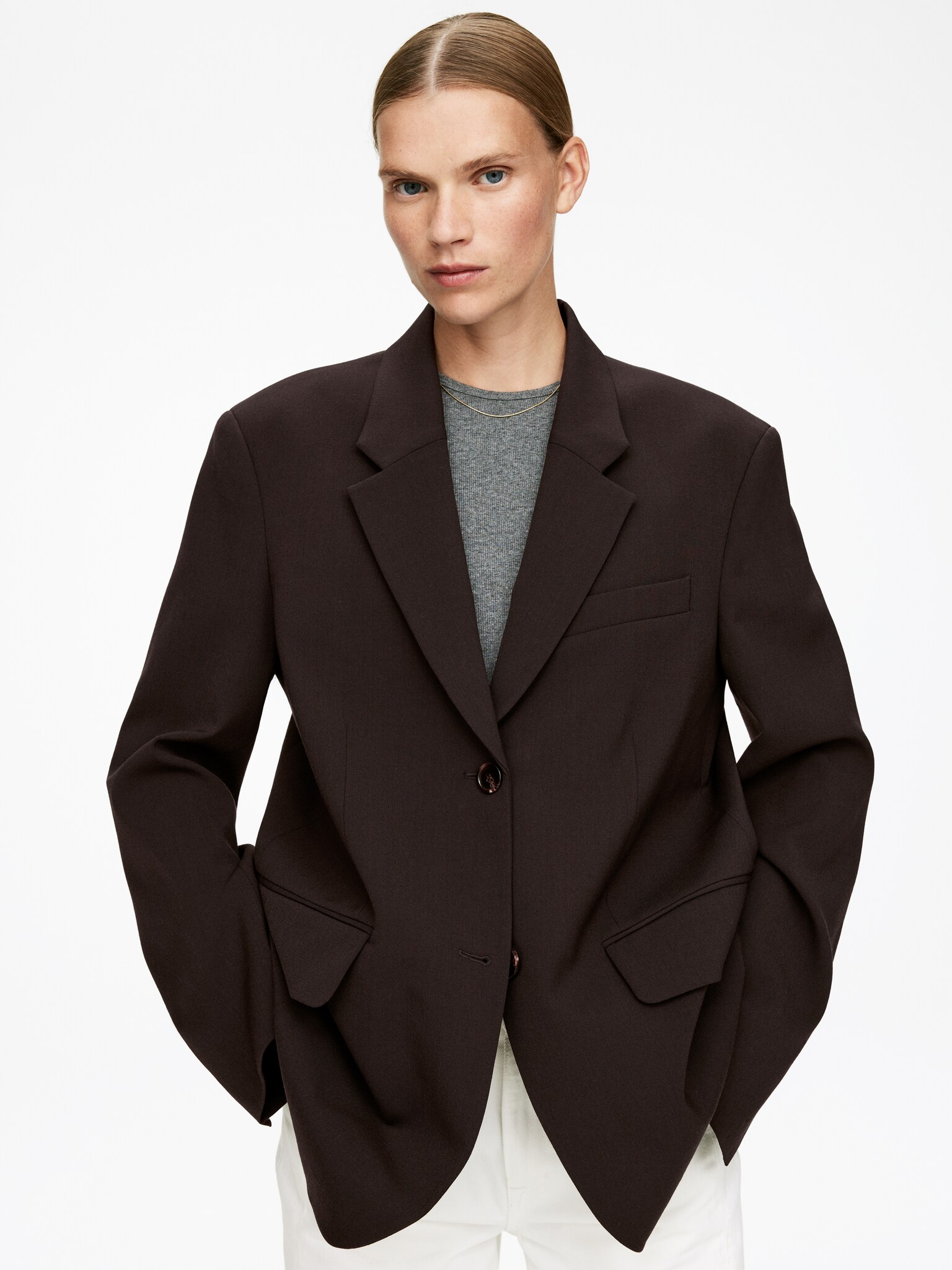 Blazer oversize - Marron foncé - 6