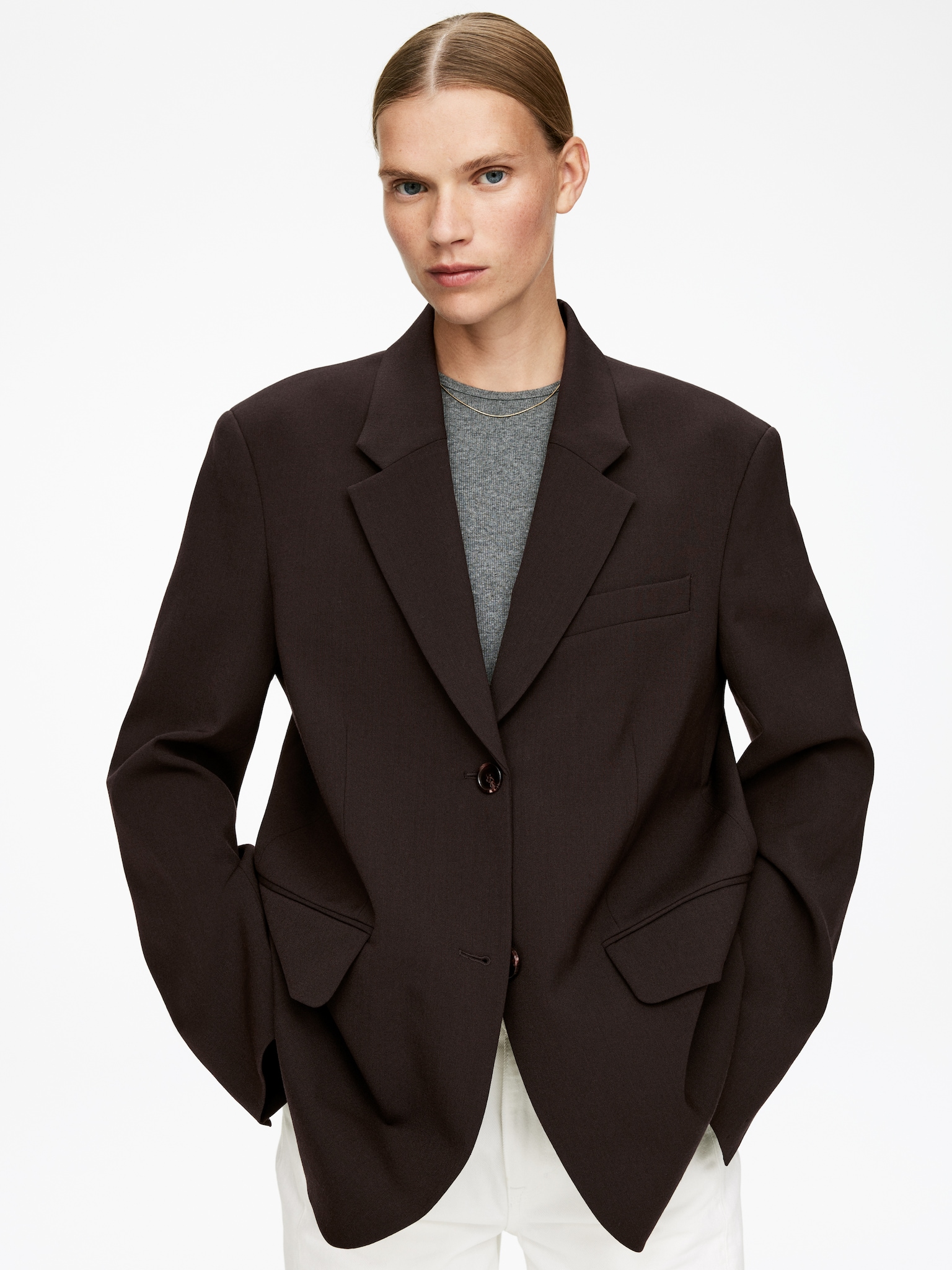 Blazer oversize - Marron foncé - 6