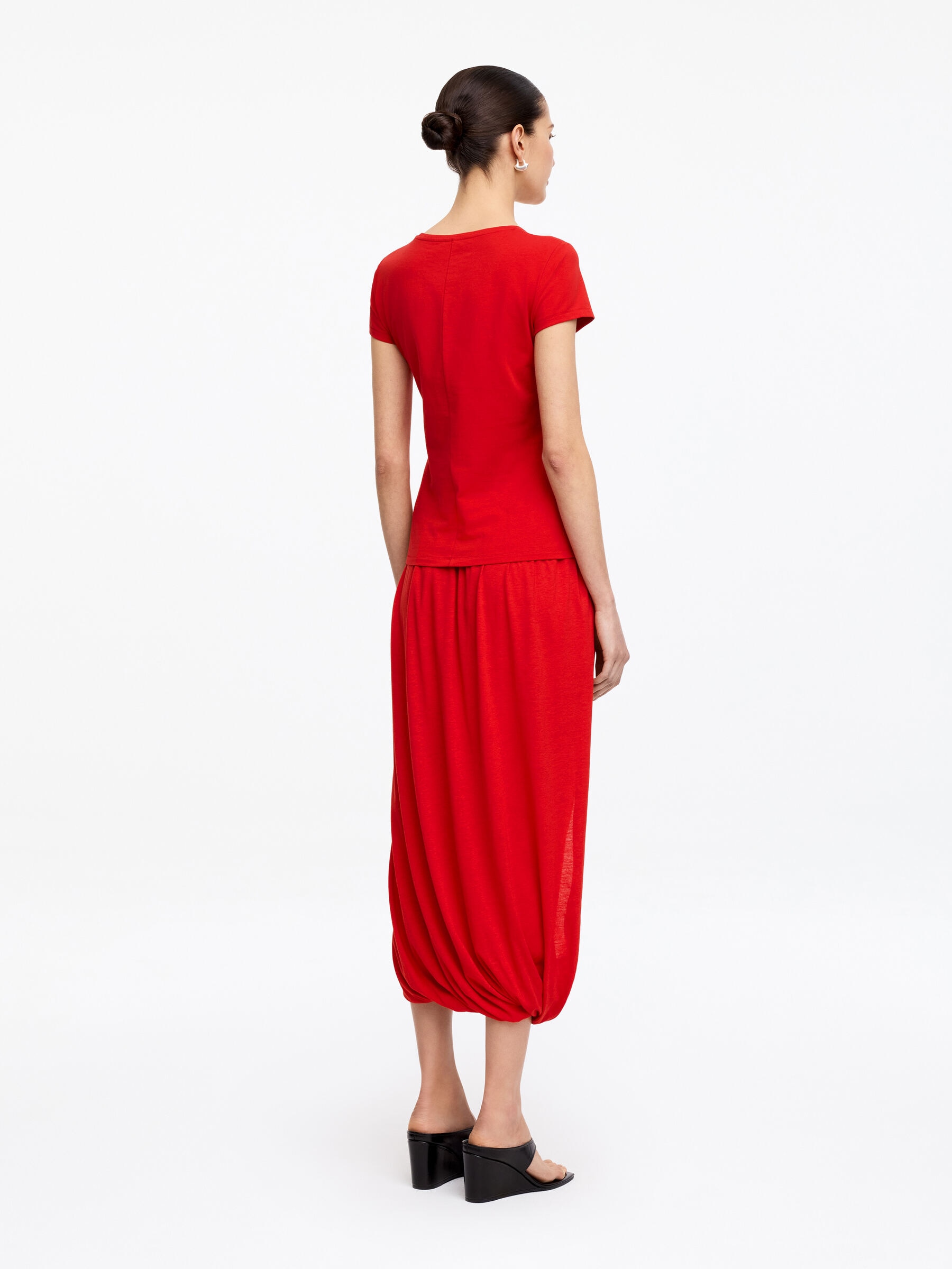 Jupe mi-longue drapée - Rouge - Regular fit - Femme - StillMedia/Lookbook - 2