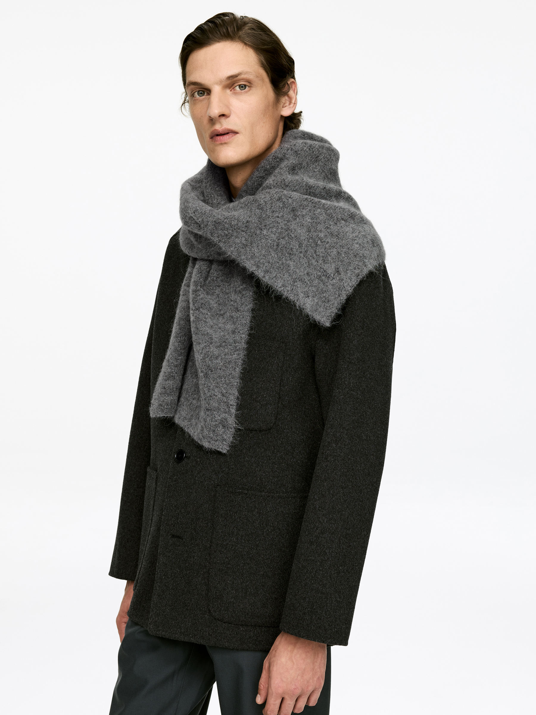 Alpaca-Wool Blend Scarf - Grey - Men - StillMedia/Lookbook - 3