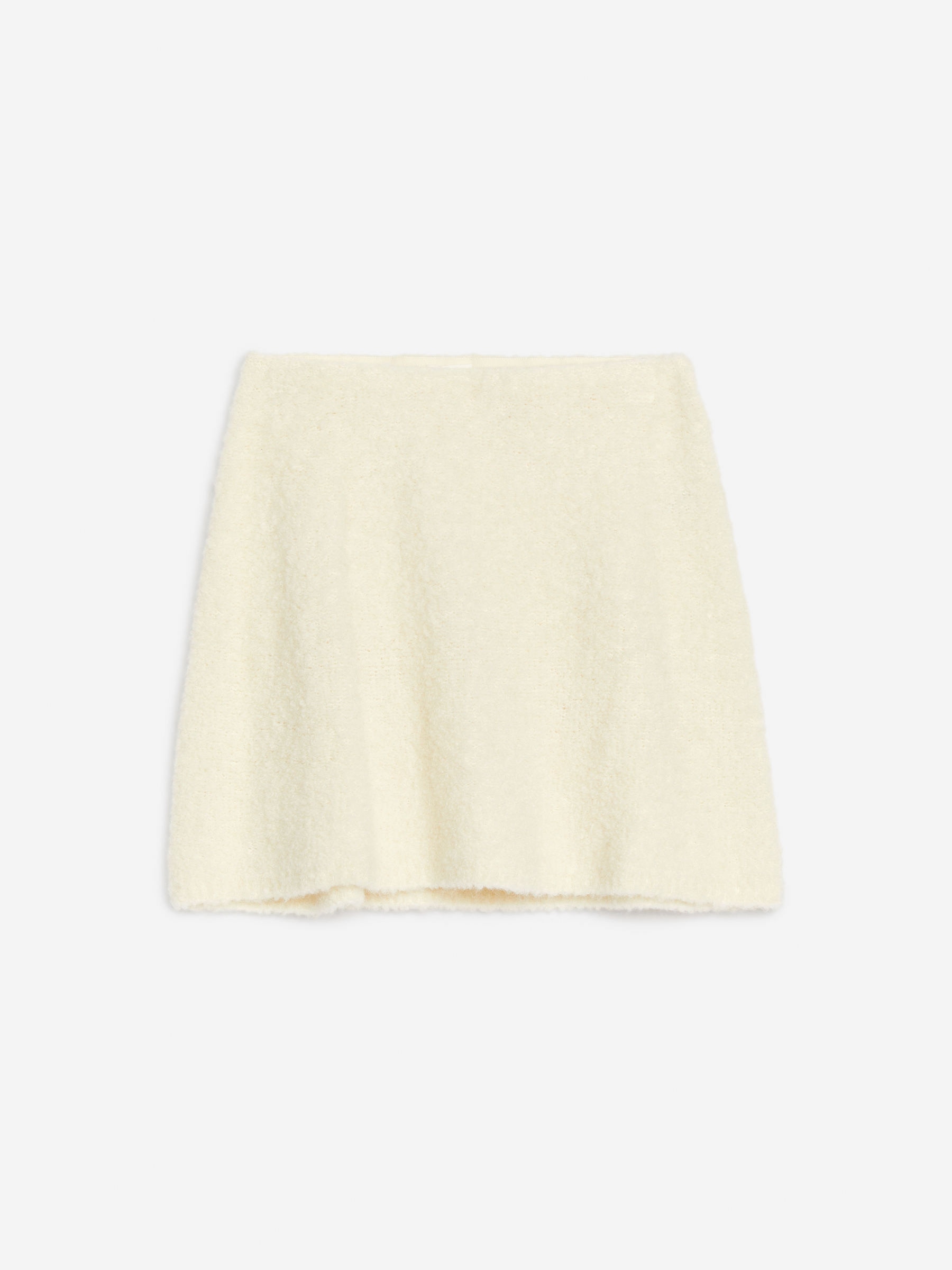 Mini-jupe en maille envers-Blanc-12274