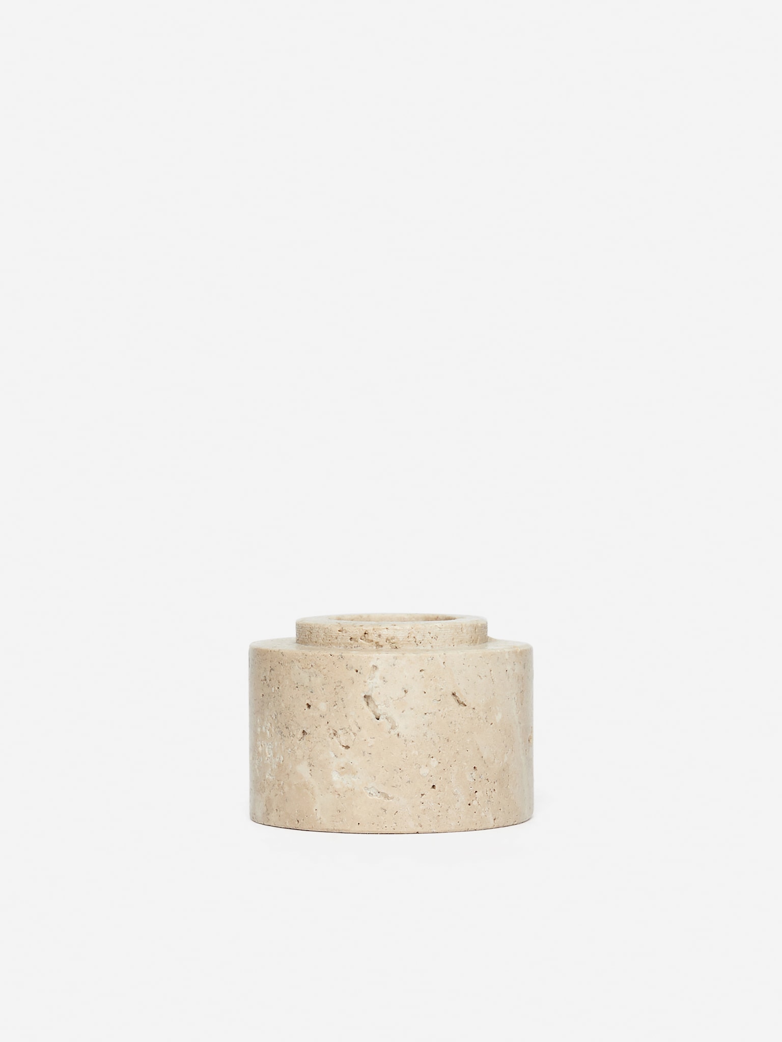 Marble Candle Holder - Beige/Grey/Marble - 1
