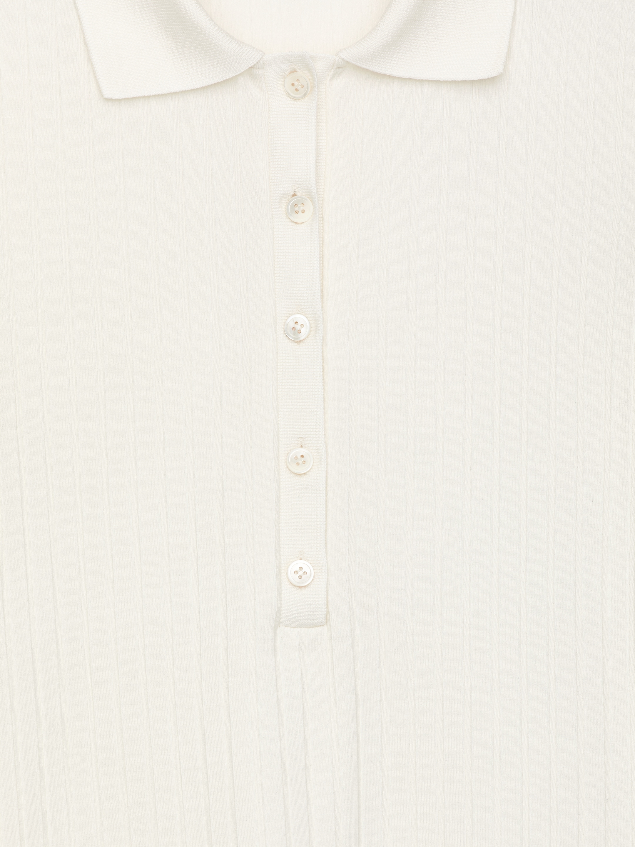 Wide-Rib Polo Shirt - White - Slim fit - Women - StillMedia/DescriptiveDetail - 1