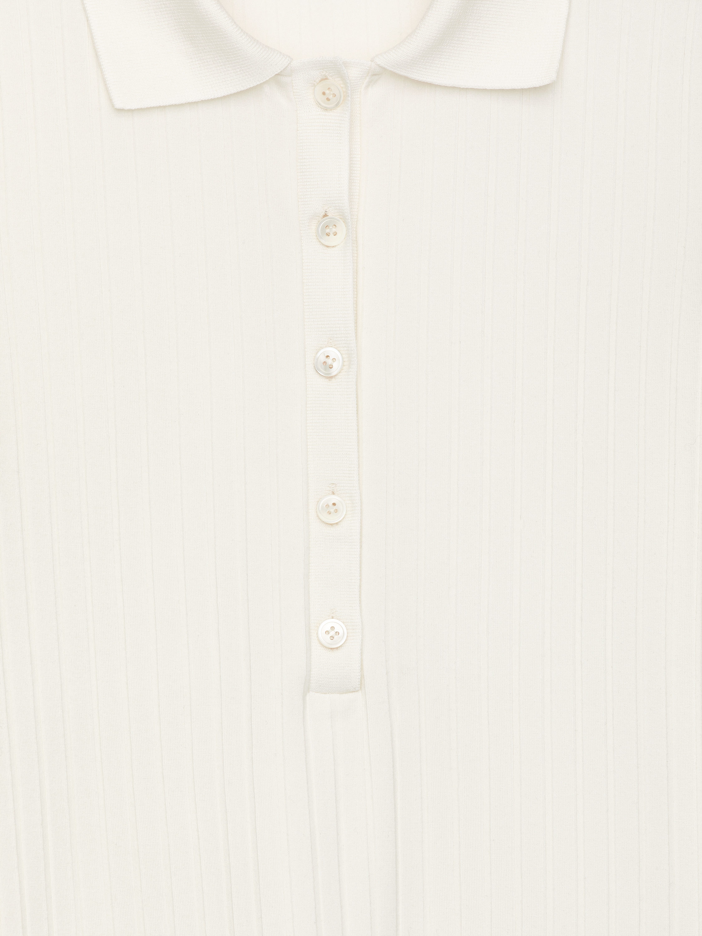 Wide-Rib Polo Shirt - White - Slim fit - Women - StillMedia/DescriptiveDetail - 1