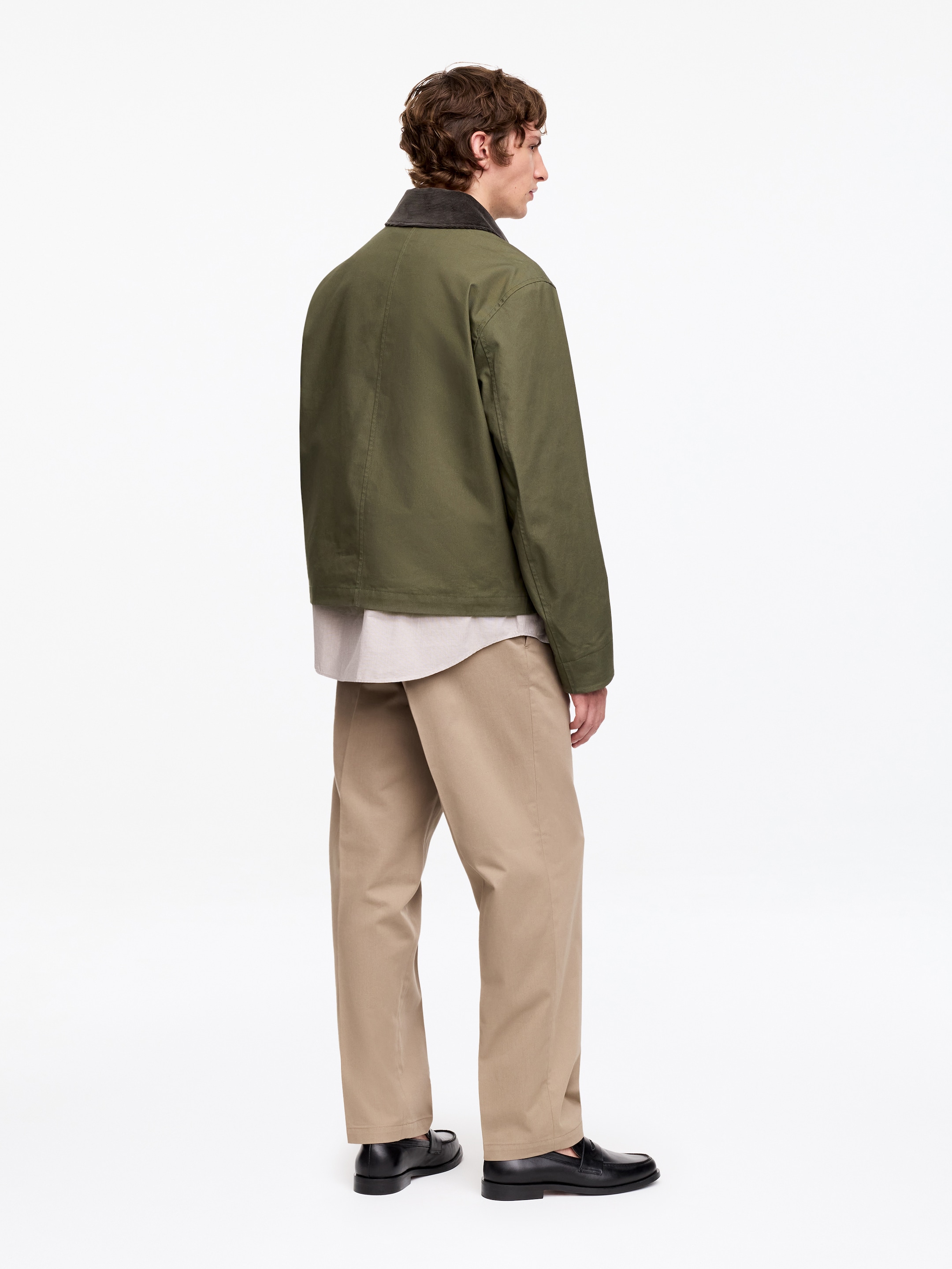 Short Waxed Jacket - Khaki Green - Regular fit - men - StillMedia/Lookbook - 4
